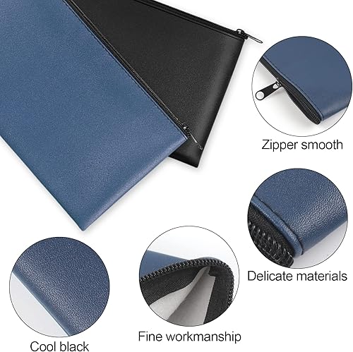Vista 11 de 2 bolsas de dinero de 11 x 6.1 pulgadas, bolsas impermeables seguras y duraderas con cremallera para dinero en efectivo, bolsa de piel sintética, 1
