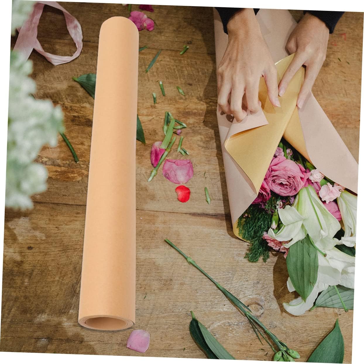 NUOBESTY 1roll Craft Paper Kraft Wrapping Paper for Parties and Arts Crafts Projects for Birthdays