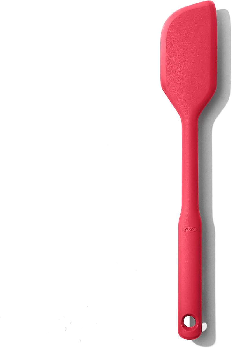 Espátula de silicona para uso diario Good Grips OXO - Mermelada | Bordes biselados flexibles que raspan los tazones limpios, antiadherentes, ideales para revolver, mezclar, raspar, aptos para lavavajillas