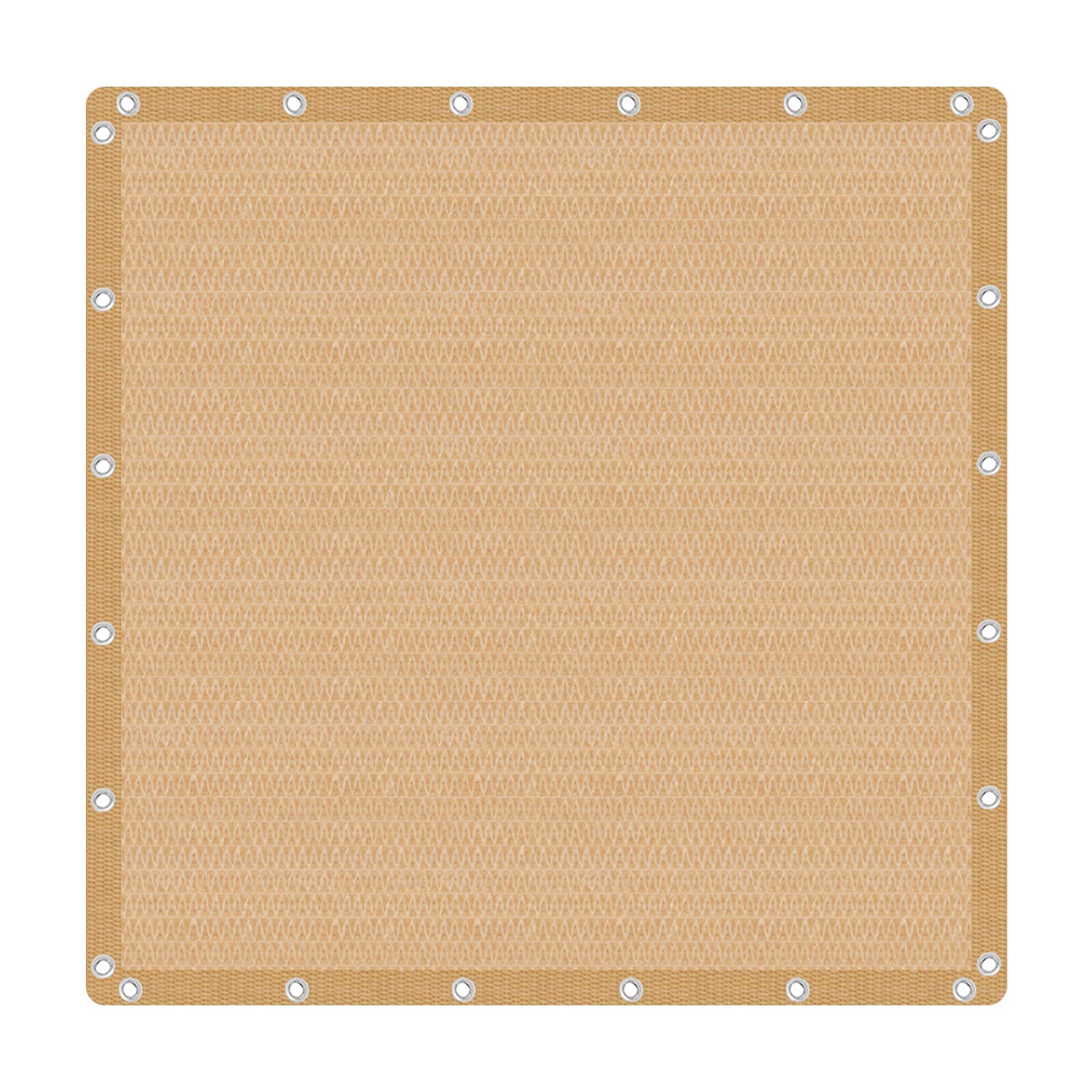 VICLLAX 90% Shade Fabric Sun Shade Cloth with Reinforced Grommets, Outdoor Sun Screen Fabric for Outdoor Patio Garden Pergola Cover Canopy 8x8 FT, Wheat