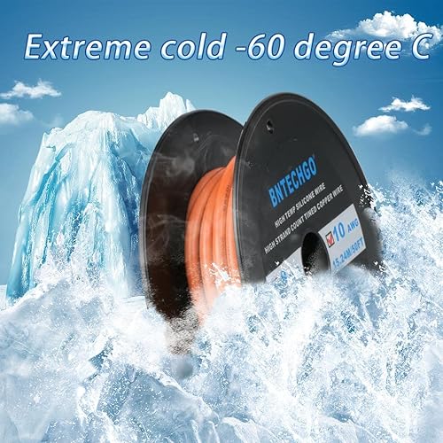 Vista 90 de BNTECHGO 10 alambre de silicona de calibre 50 pies ultra flexible de alta temperatura 200 oC 600 V 10 AWG silicona 1050 hebras de alambre trenzado
