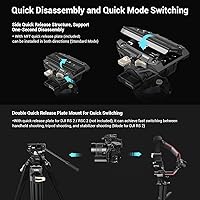 Vista 6 de SmallRig AD-01 Trípode de video, 73" Trípode de alta resistencia con cabezal de fluido de 360 grados y placa de liberación rápida para DSLR