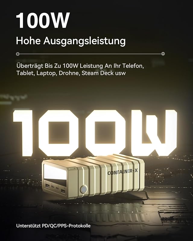 imuto 26800 mAh Power Bank 100W - 4 Portos USB C Külső Akkumulátor Digitális Kijelzővel - MacBook, iPhone 16/15/14, Galaxy S24 Kompatibilis