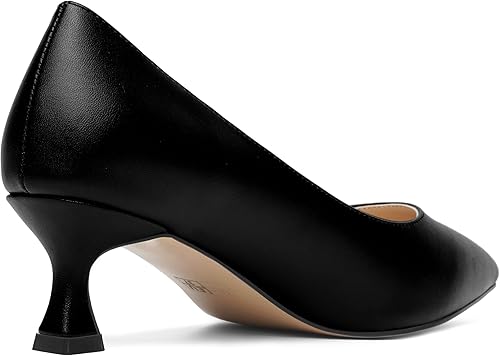 Miniatura 5 de ROSERWISH Zapatos de vestir de tacón bajo para mujer, estilo casual, con puntera puntiaguda, estilo clásico, mate, para oficina, gatito, de 2