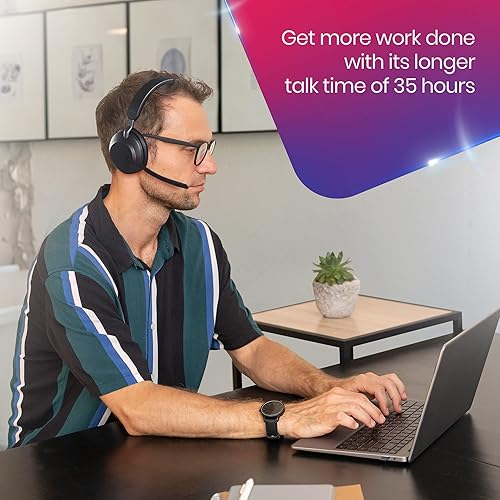 Miniatura 3 de Jabra Evolve2 65 Auriculares inalámbricos MS USB Mono con soporte, USB Bluetooth Dongle, compatibles con equipos, Zoom, Smartphones, tabletas,