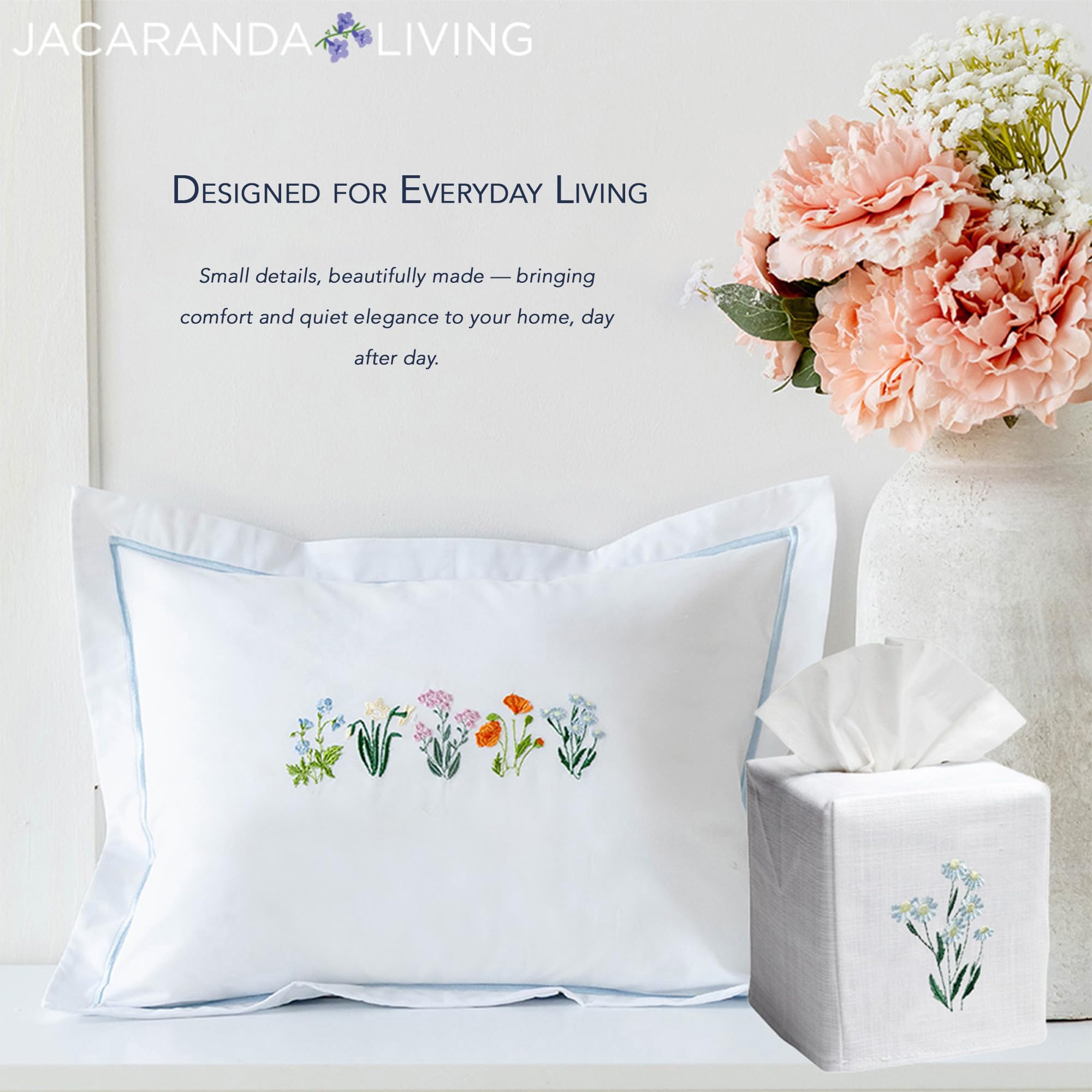 Jacaranda Living Pokrowiec na chusteczki lniane/bawełniane, drzewo topiary cytrynowe, 4,5 x 4,5 x 5,25