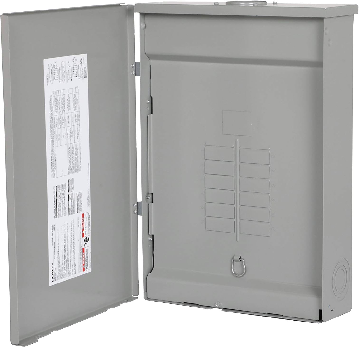 Siemens PNW1224L1125C PN Series 125 Amp 12-Space 24-Circuit Main Lug Plug-On Neutral Load Center Outdoor with Copper Bus, Grey