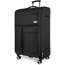 30'' Large Softside Suitcase,Expandable 20% w/TSA LOCK & Double Spinner Wheels,Lightweight Travel Suitcase for Men/WomenBlack,30in
