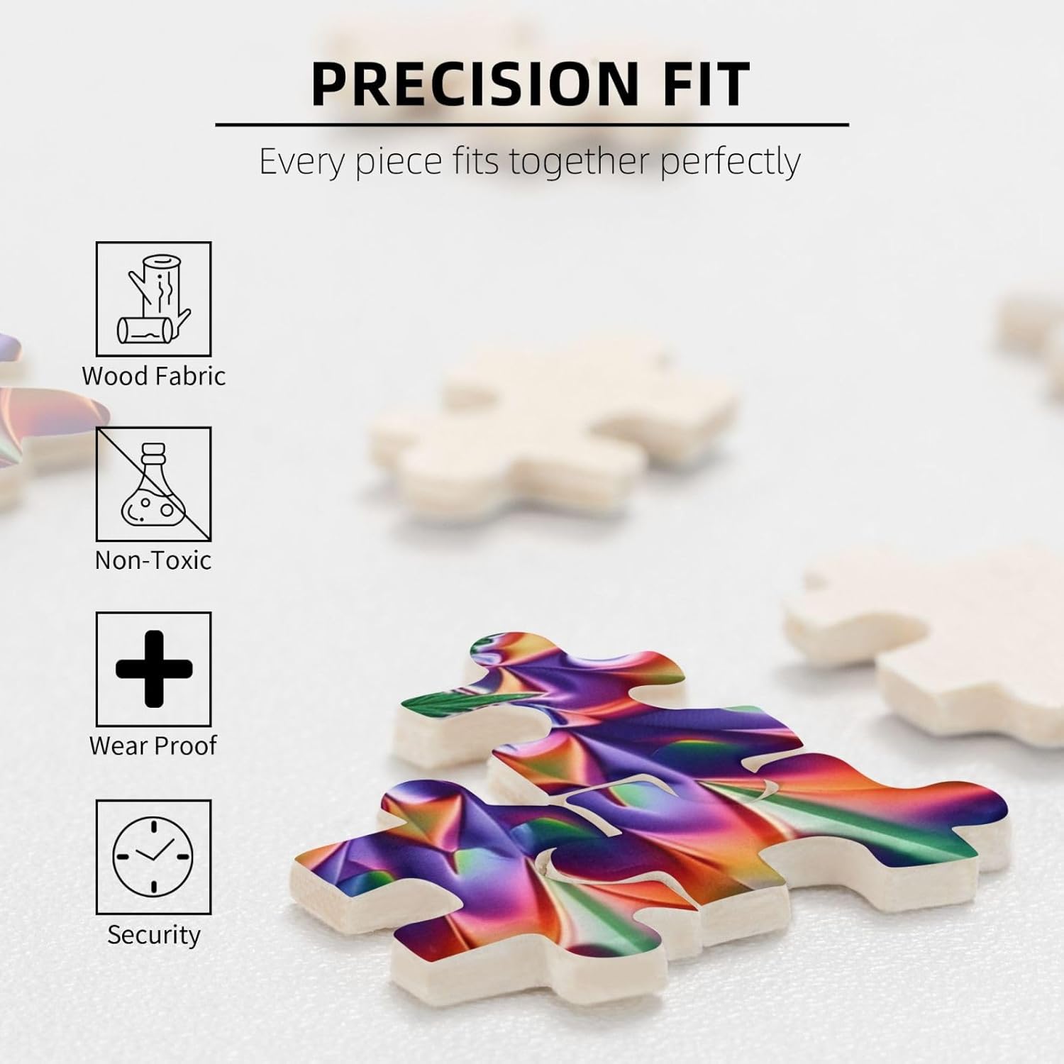 1000 Piece Wood Puzzles for Adults, Marijuana Leaves Cannabis Leaf Hippie Psychedelic Trippy Jigsaw Puzzles, Funny Challenging Puzzles, Great Gift for Family Friends