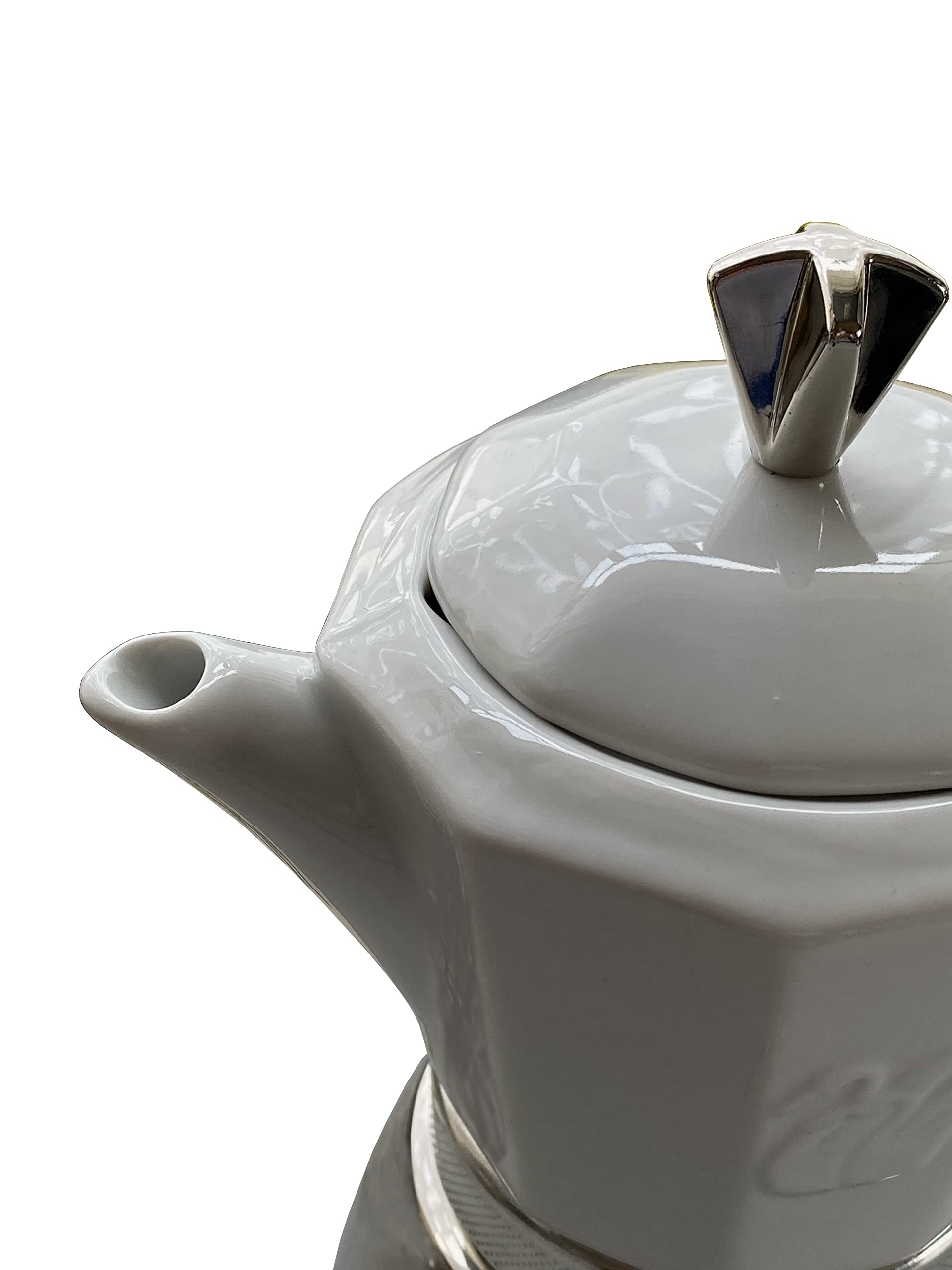 Herdkocher Espressokocher Florenz Porzellan-Edelstahl Induktion 8/4 Tassen