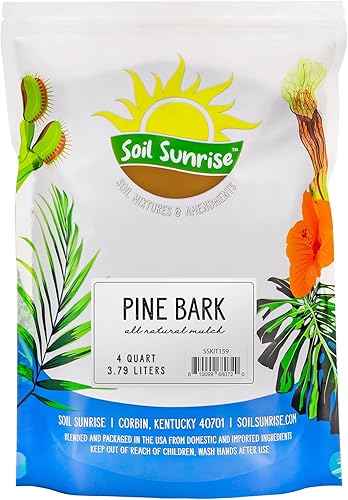 Nuggets de mantillo de corteza de pino 100% natural (4 cuartos de galón), pequeños chips de mantillo para jardinería en contenedores