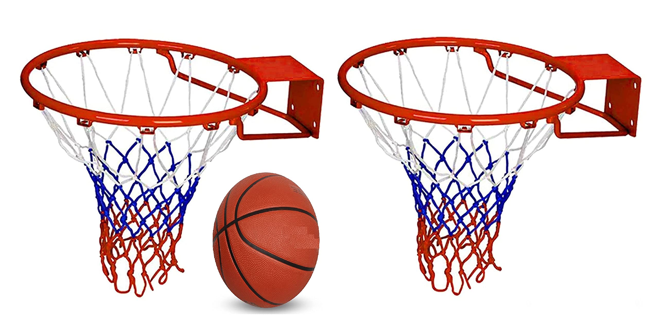 Professional Heavy Duty (58 X 47Cm) Basketball Stand Pack of 2 with 2 net and 7 no 1 Basketball