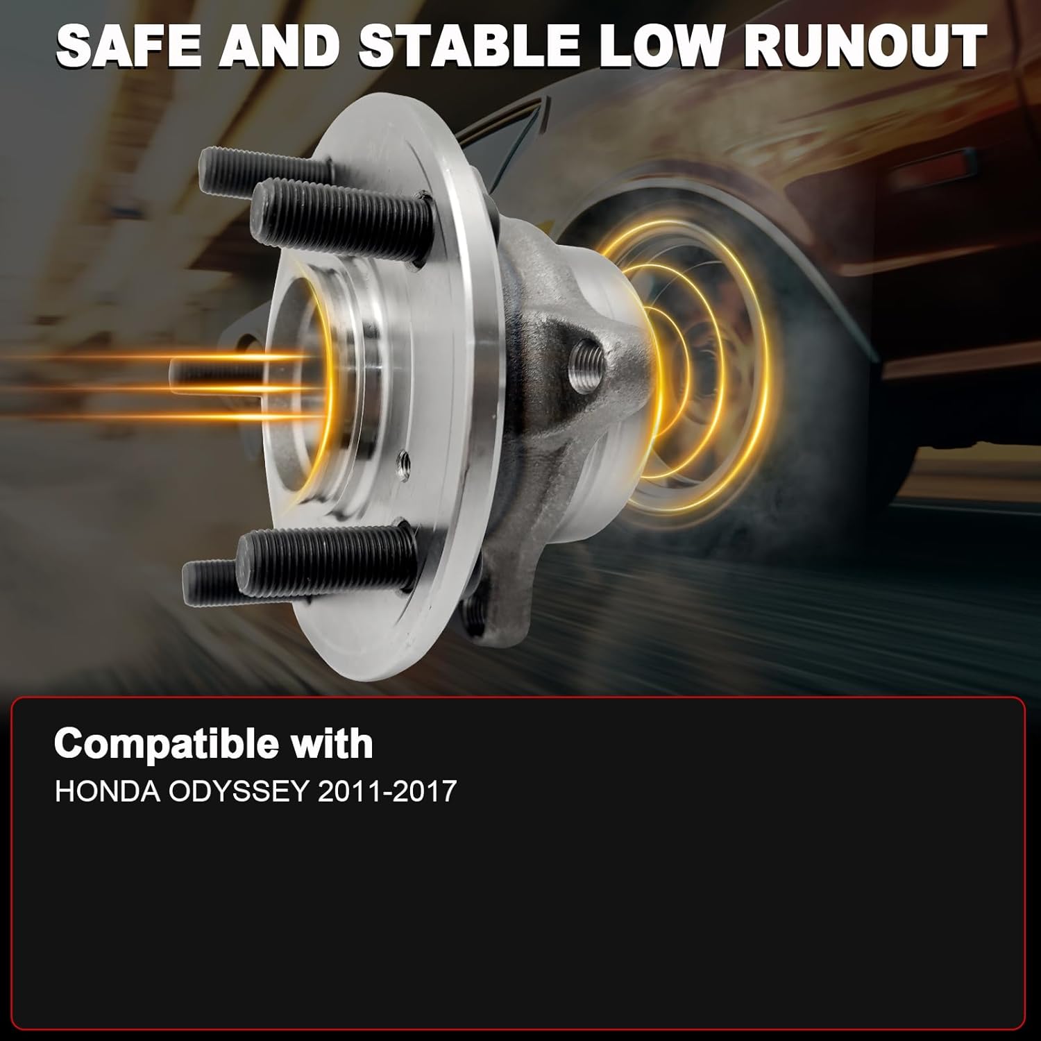 Pair 513293 Front Wheel Bearing Hub Assembly Compatible with Honda Odyssey 2011 2012 2013 2014 2015 2016 2017 Hub Bearing, 5 Lugs w/ABS - Image 2