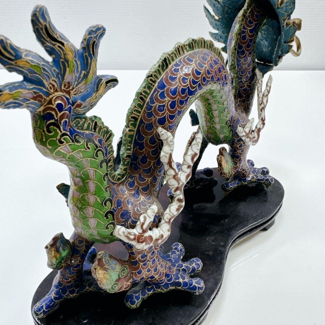k649 中国 ドラゴン 龍 竜 七宝焼 飾台付 置物 オブジェ 珍品 五本爪 Amazon.co.jp: k649 中国 ドラゴン 龍 竜 七宝焼 飾台付 置物