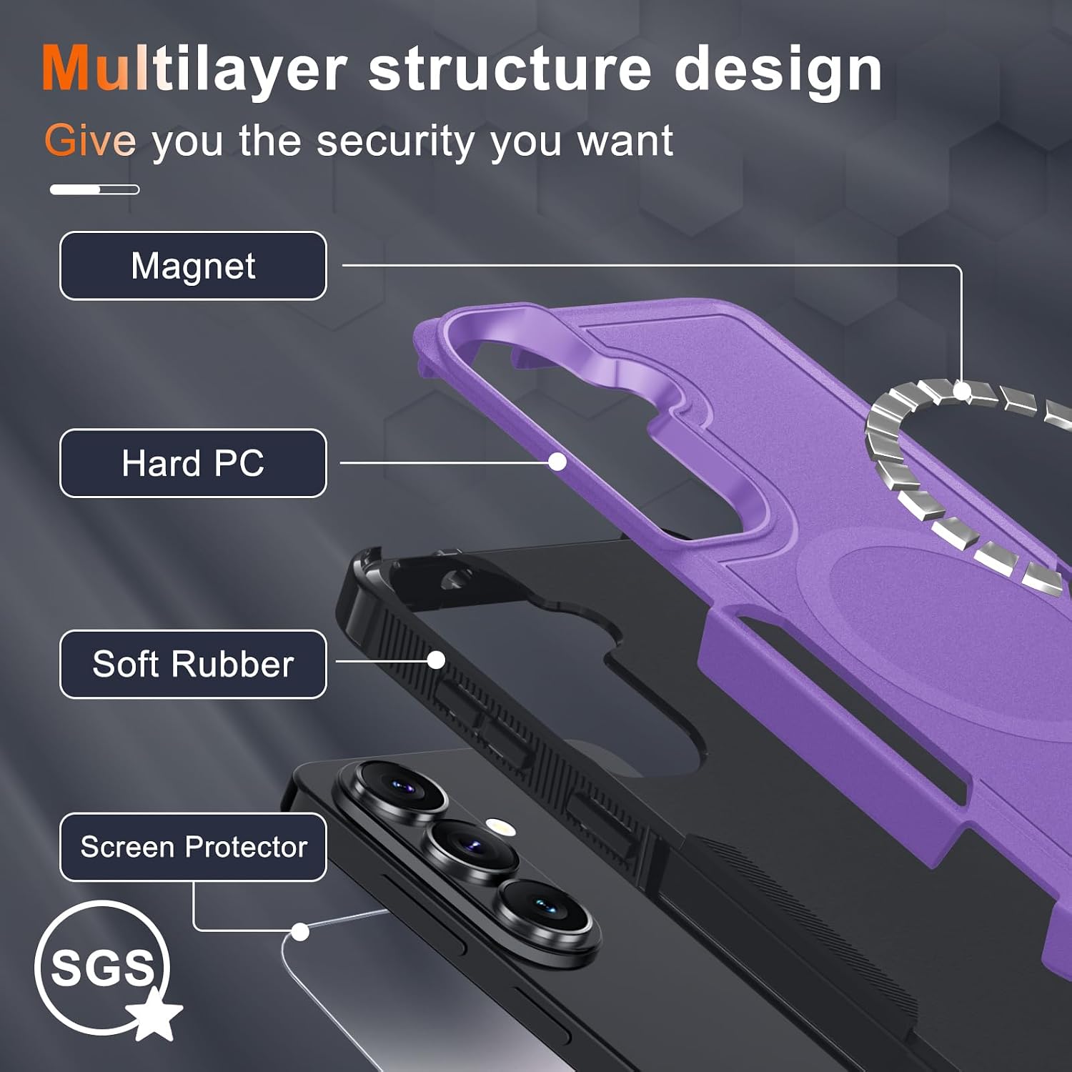 for Samsung Galaxy S26 Case,Military Grade Phone Cover, Lavender thumbnail