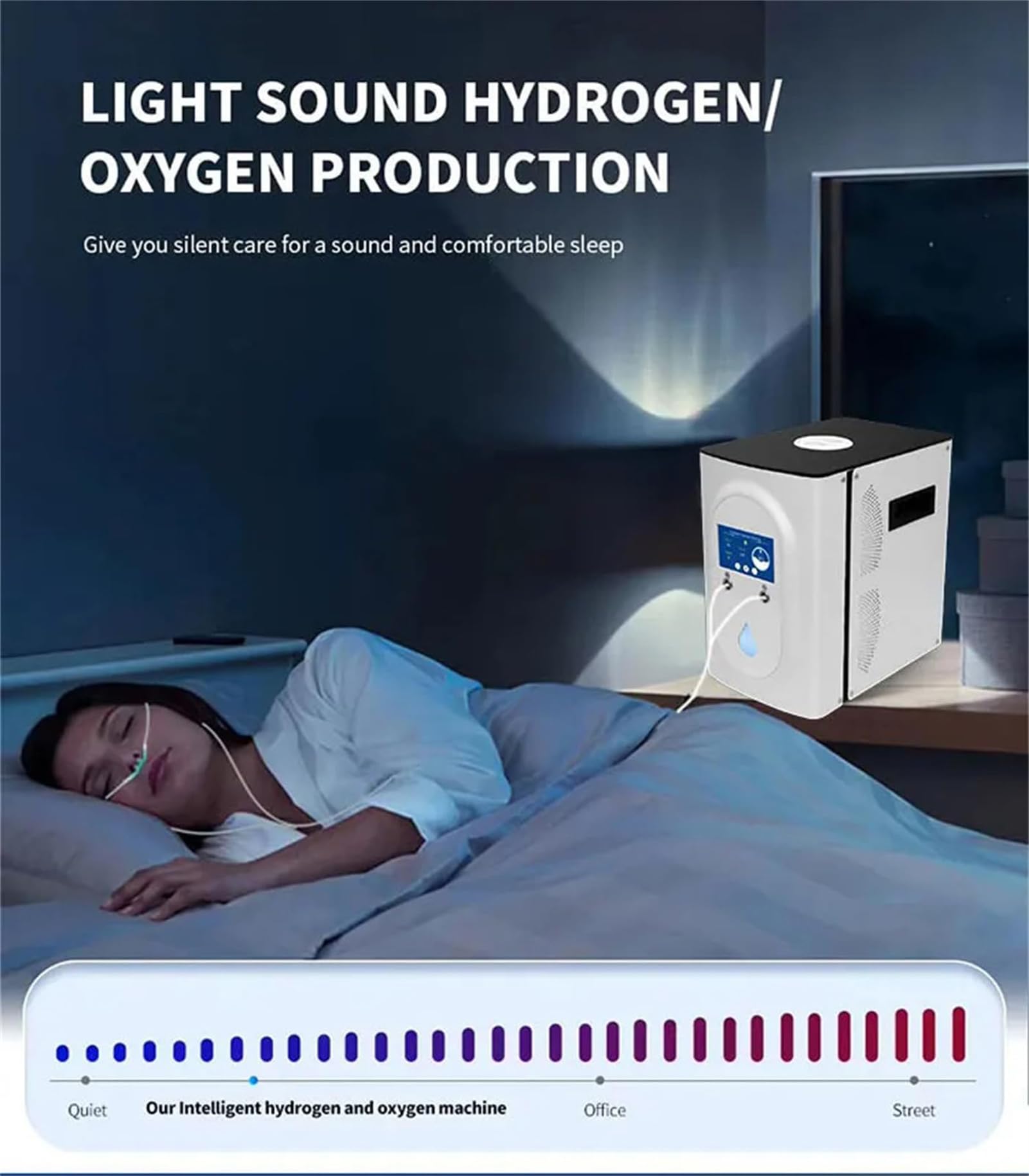 Urządzenie do inhalacji wodorem 900-1800 ml/min. Inhalator H2 z podwójnym wyjściem, generator wody wodorowej, 99,99 procent wysokiej czystości, niski poziom hałasu