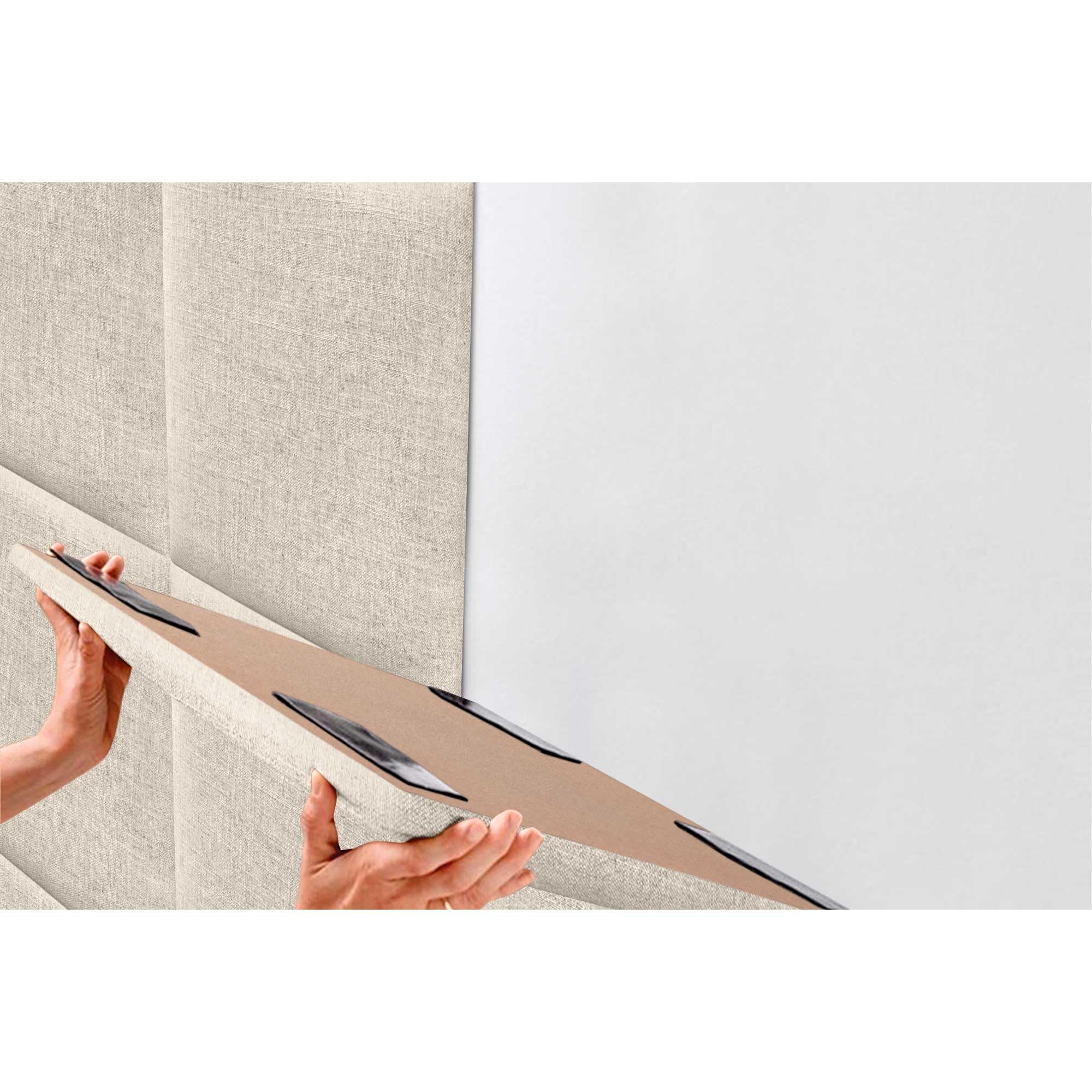 DHOME Cabecero Tapizado Compuesto de Paneles Autoadhesivos Intercambiables de Lino Natural Cama Lujo Dormitorio Acolchado (Beige, 150cm)