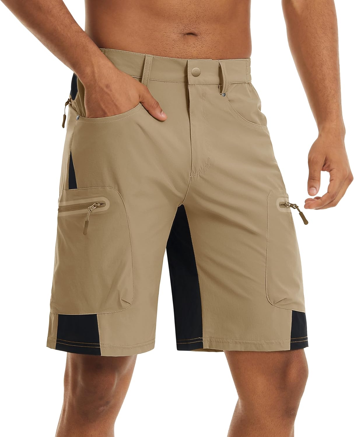TACVASEN Men's Hiking Cargo Shorts 10" with Zipper Pockets Quick Dry Casual Stretch Golf Work Short Outdoor Summer - Image 2