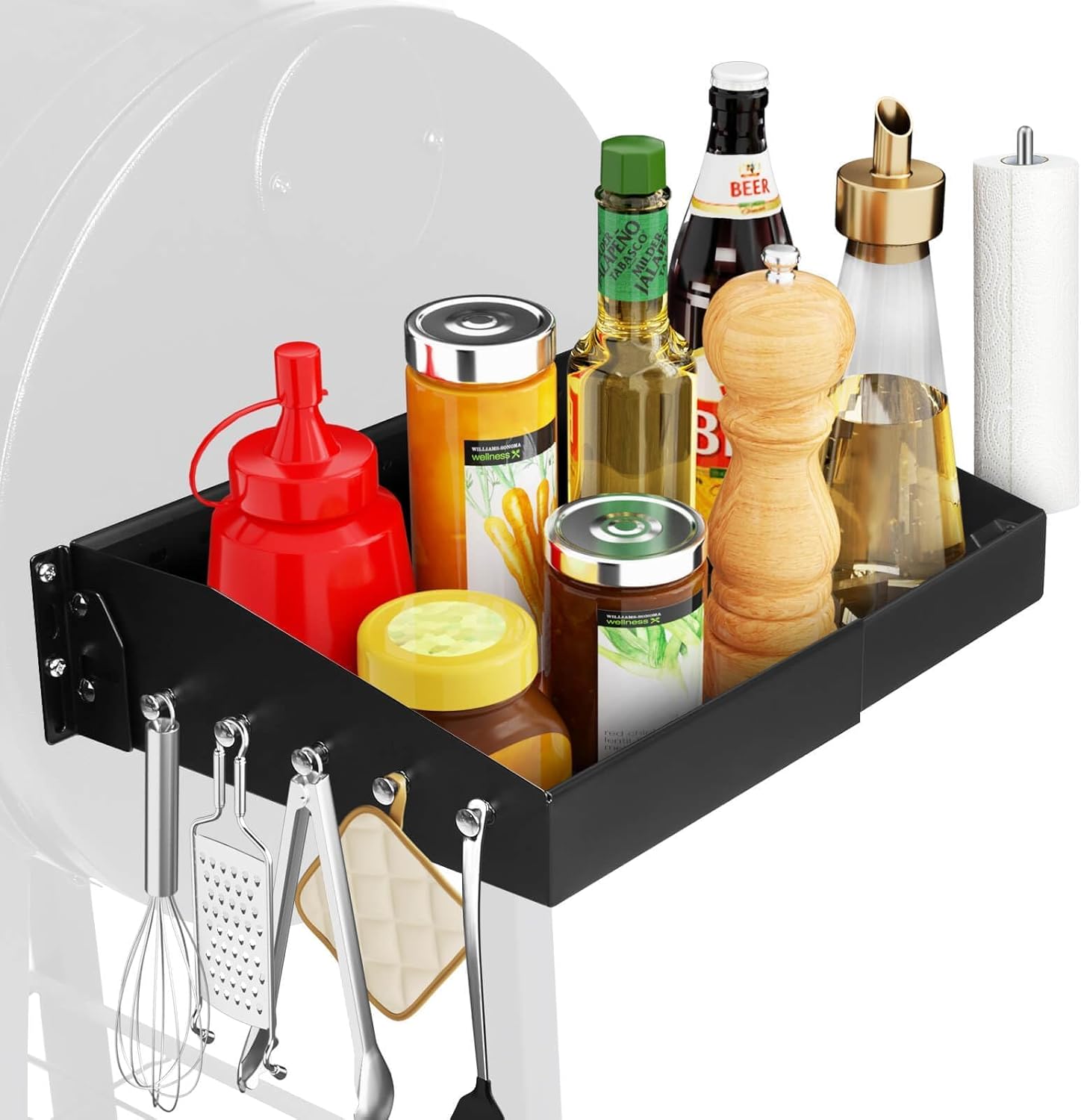 GRISUN Adjustable Grill Side Shelf - Folding Prep Table for Pit Boss 540/700FB, Camp Chef & Char Griller and Dyna-Glo