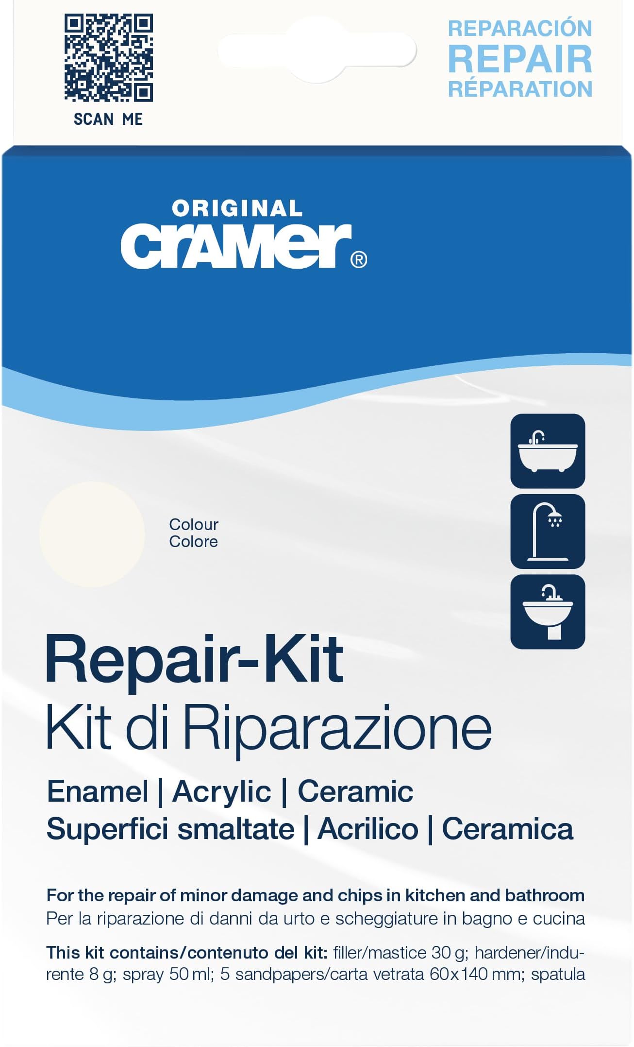 Cramer repSet | Bathtub & Enamel Repair Kit (Plumbing White/Alpine White)