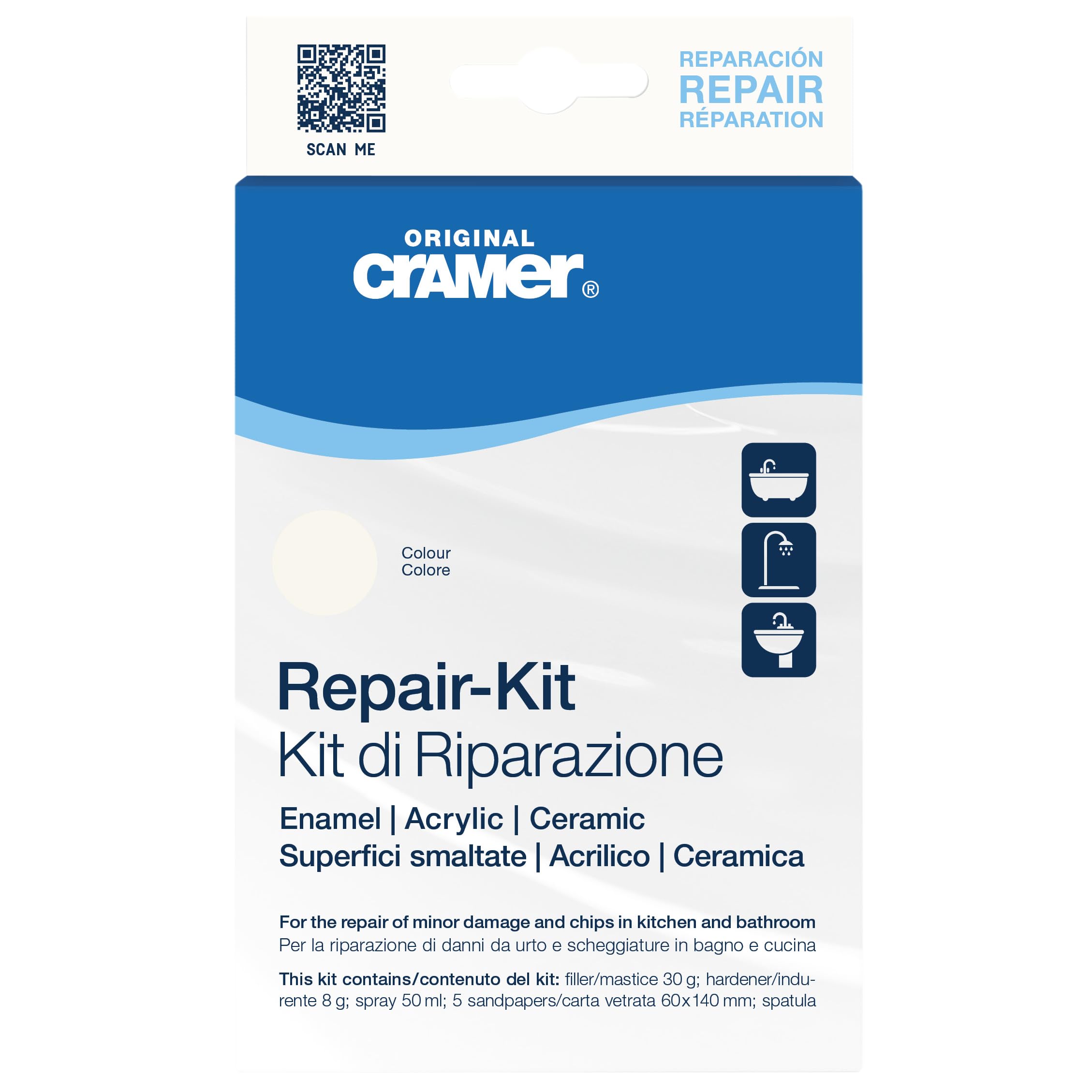 Cramer repSet | Bathtub & Enamel Repair Kit (Plumbing White/Alpine White)