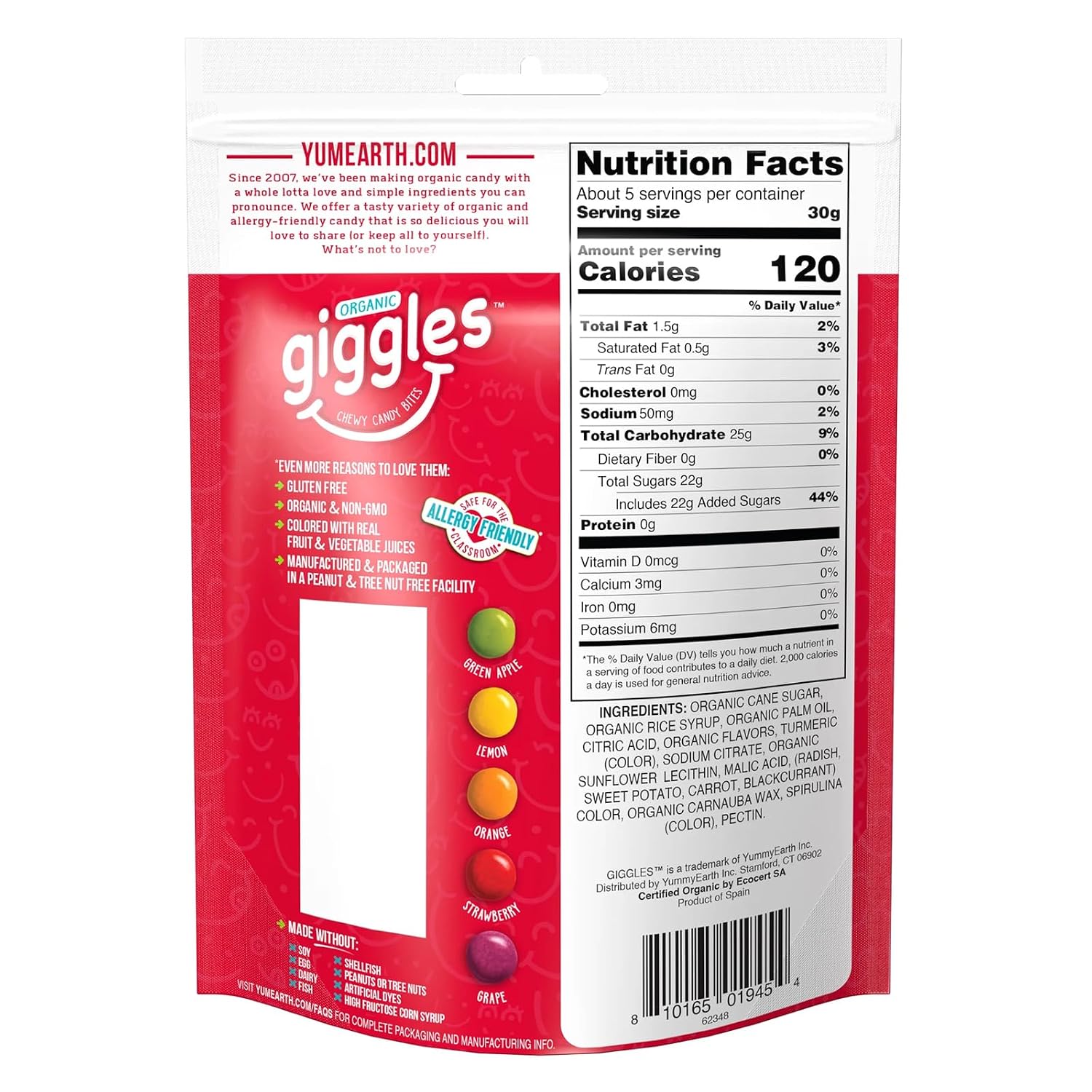 YUMEARTH Organic Giggles Chewy Candy Bites - 5 oz image 2