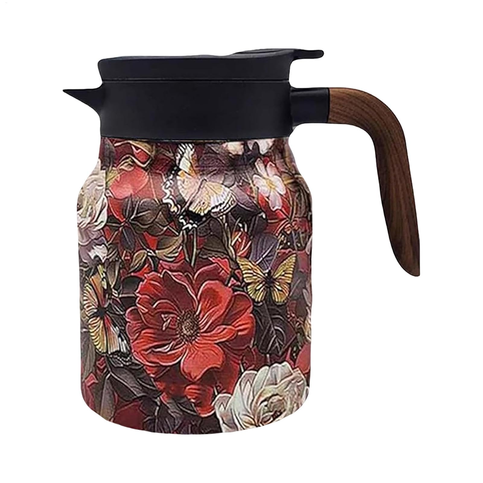 Théière avec infuseur isotherme de 1000 ml au style rétro floral