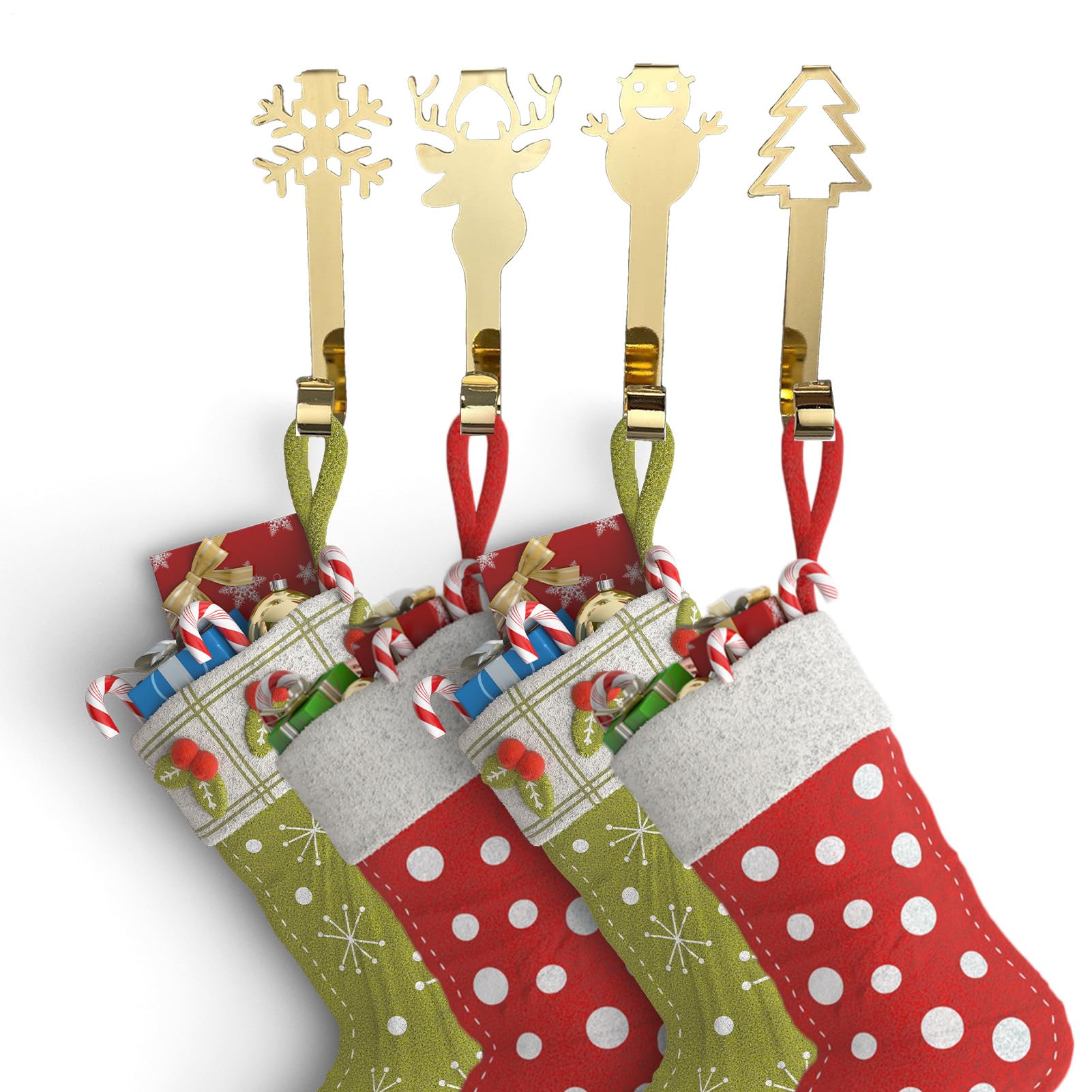 Supports pour chaussettes de Noël robustes en métal, pinces durables pour décoration maison