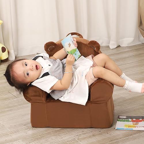 Miniatura 5 de Cuddly - Primera silla para niños pequeños, silla de personaje premium, oso marrón, 18 meses hasta 3 años