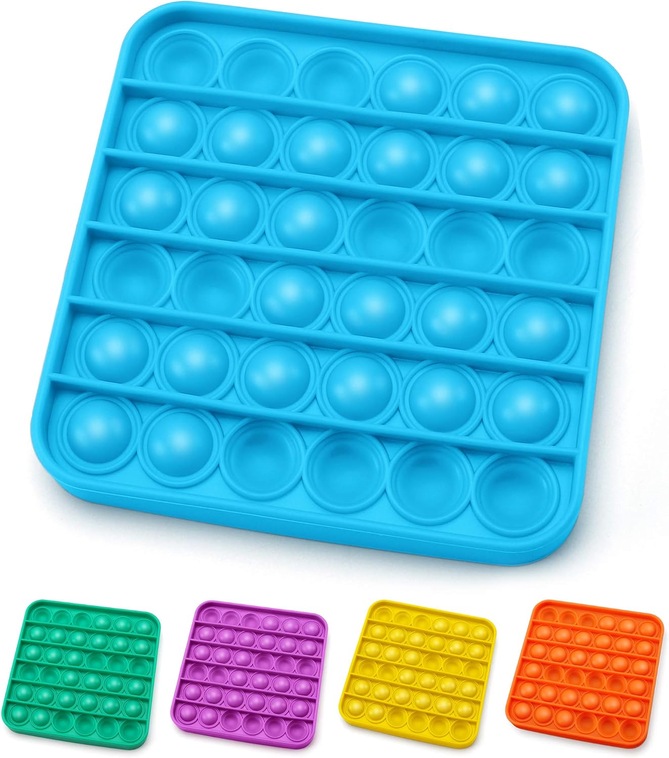 AnanBros Push Pop Bubble Fidget Sensory Toy, Pop Pop Fidget Toy Gifts for Boys and Girls, Stress Relief and Anti-Anxiety Tools for Kids and Adult(Blue Square)