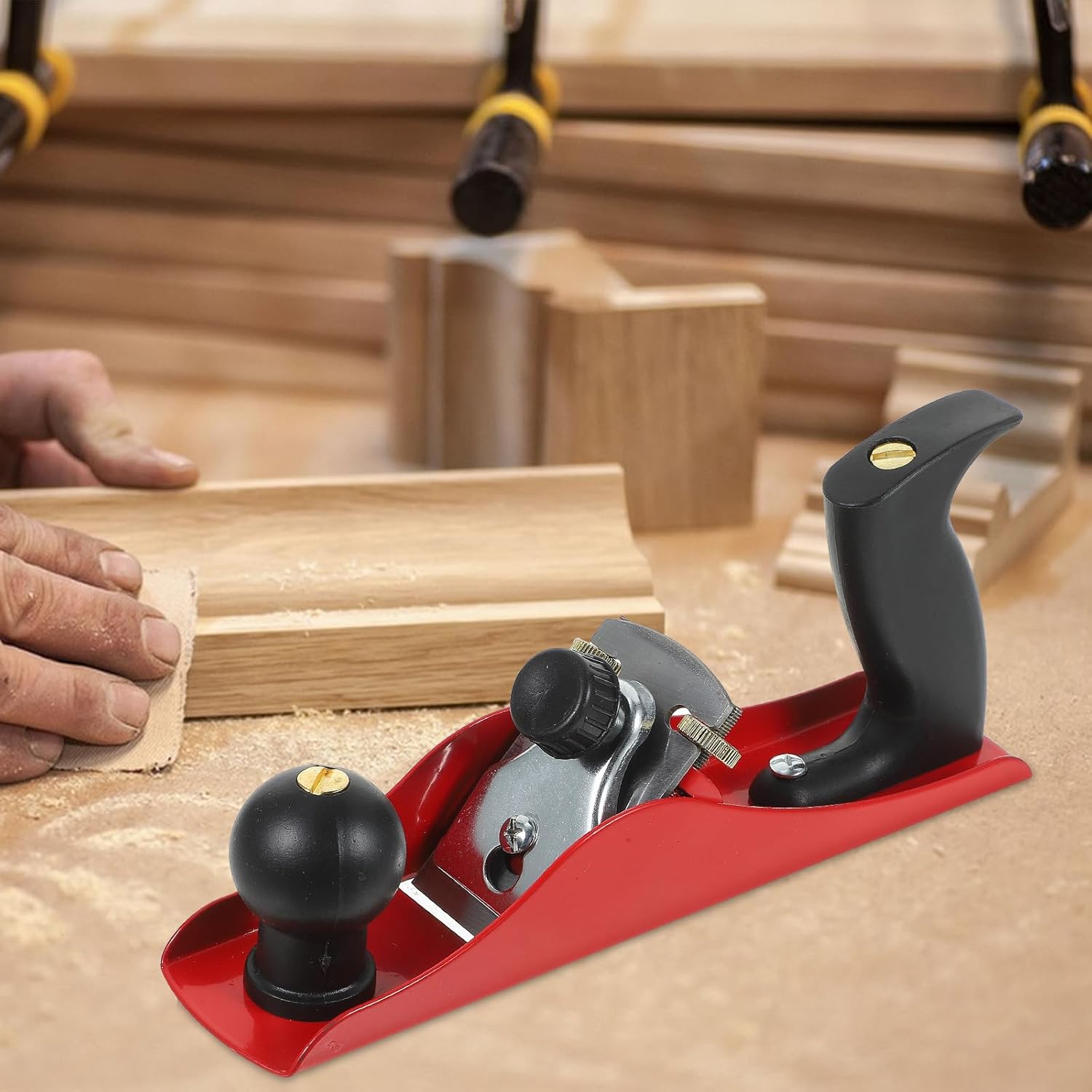 Steel Spokeshave Woodworking Hand Tool, Household Wood Craft Planer for Precision Trimming and Smoothing, Metal Carpenter Plane for Wood Cutting and Crafting, Random Color