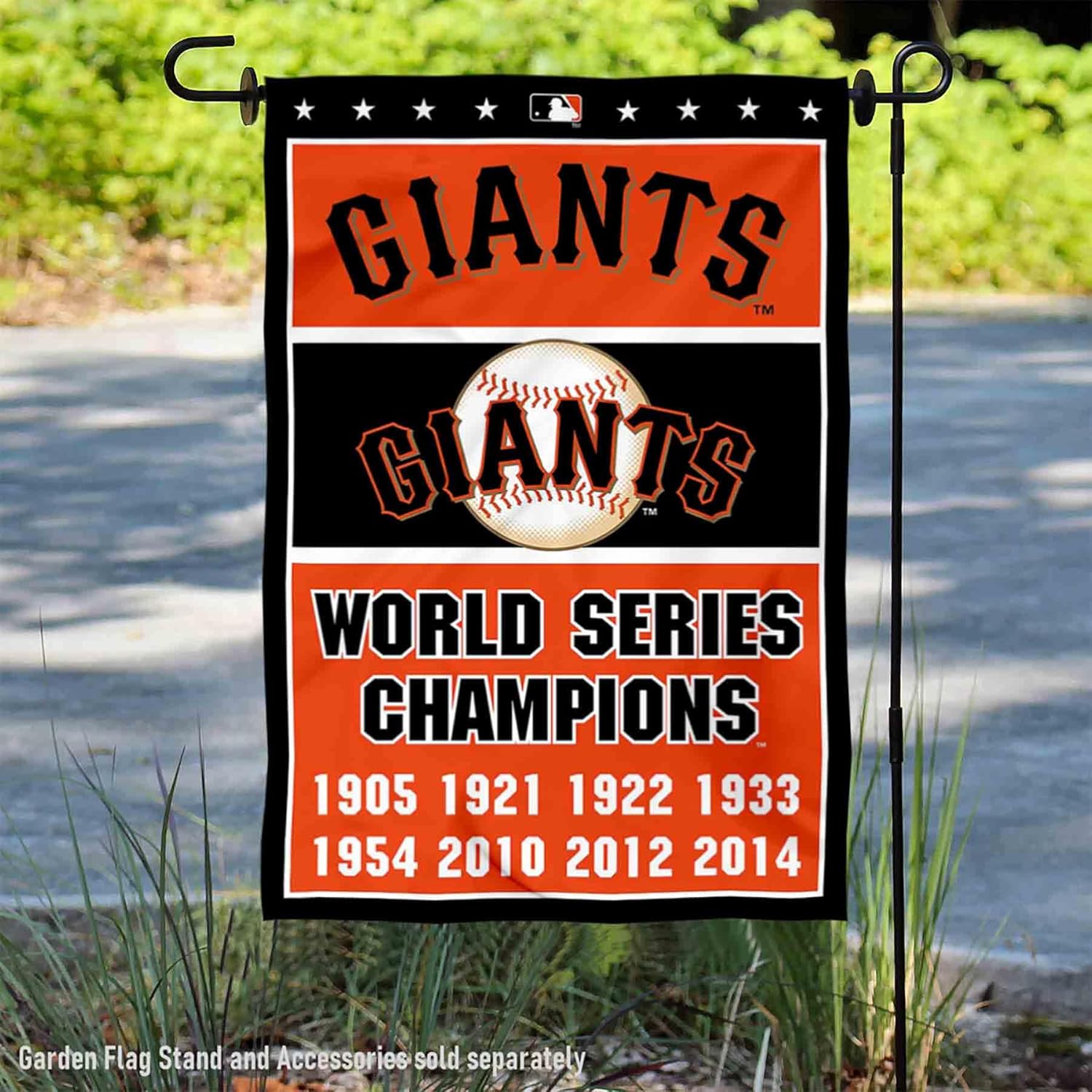 San Francisco Giants 8-Time World Series Champions Double Sided Garden Flag - Image 2