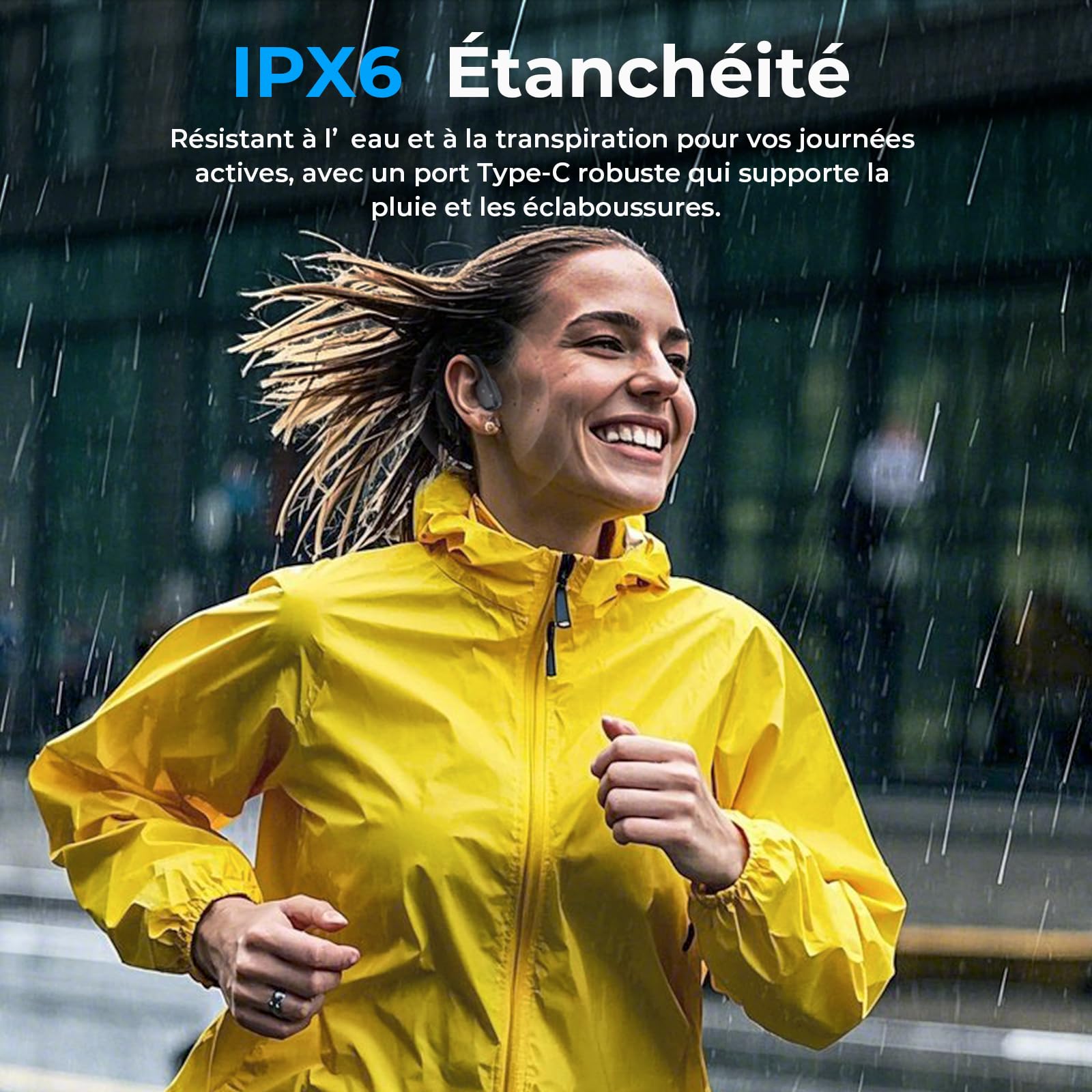 Knochenschall Kopfhörer, Open Ear Kopfhörer Bluetooth 5.3 mit Dual-Mikrofon, 8Stunden Akkulaufzeit, IPX6 wasserdichte Kabellose Sport Kopfhörer für Laufen, Radfahren, Fitness