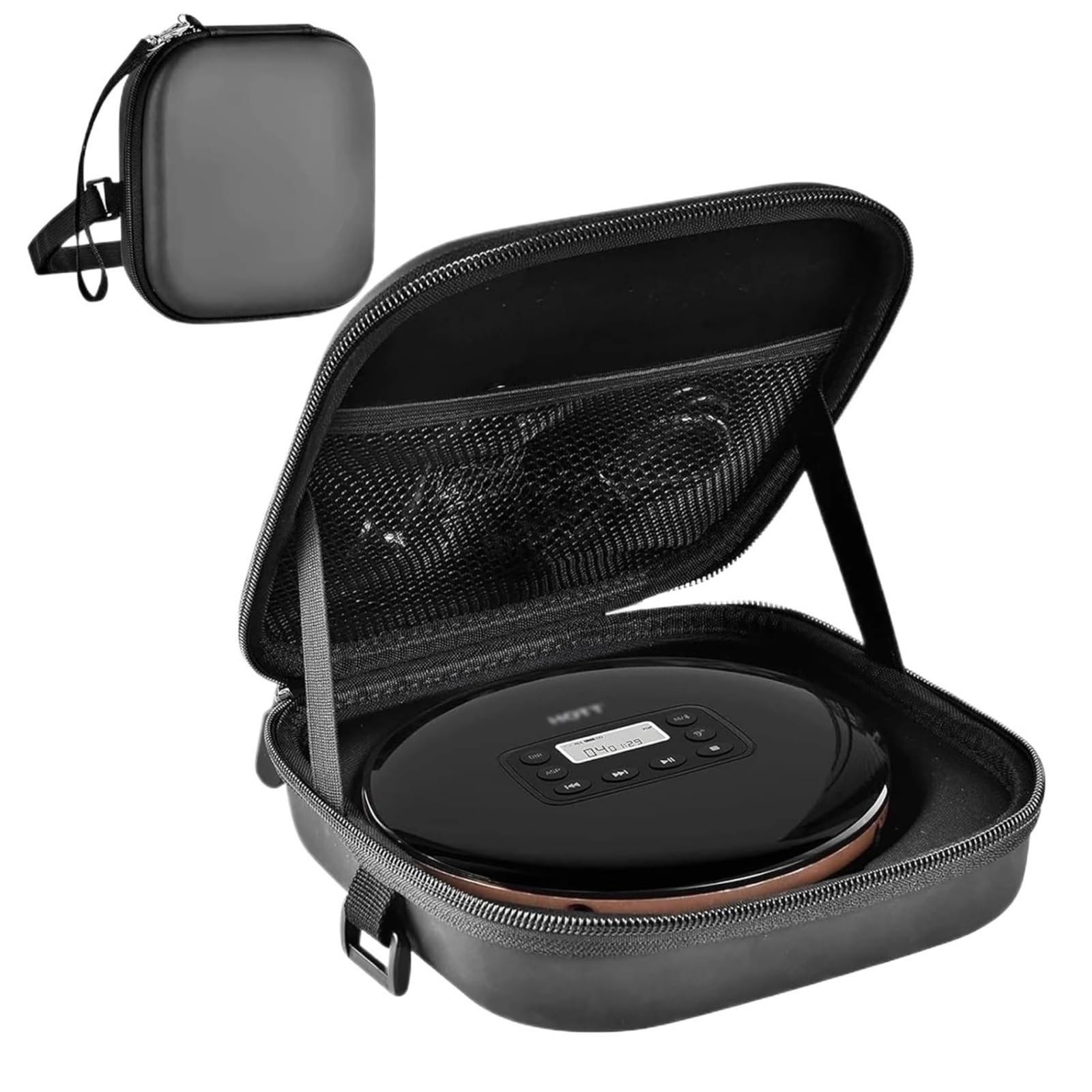 Borsa porta CD in tessuto, Custodia for lettore CD portatile con cintura, for il trasporto da viaggio di lusso