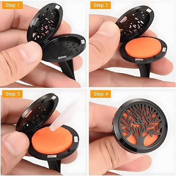 Oil Diffuser,RoadLoo 2 Pcs Car Diffuser Air Freshener Vent Clip Car Aromatherapy Locket Essential with 20Pcs Random Color Felt Pad for Office or Other Places