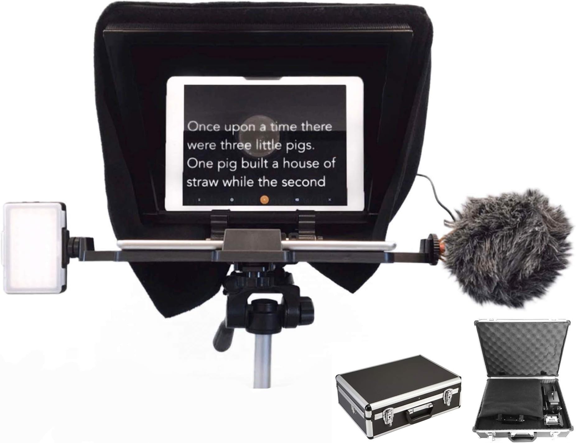 Professional and Portable Teleprompter with Aluminum Case