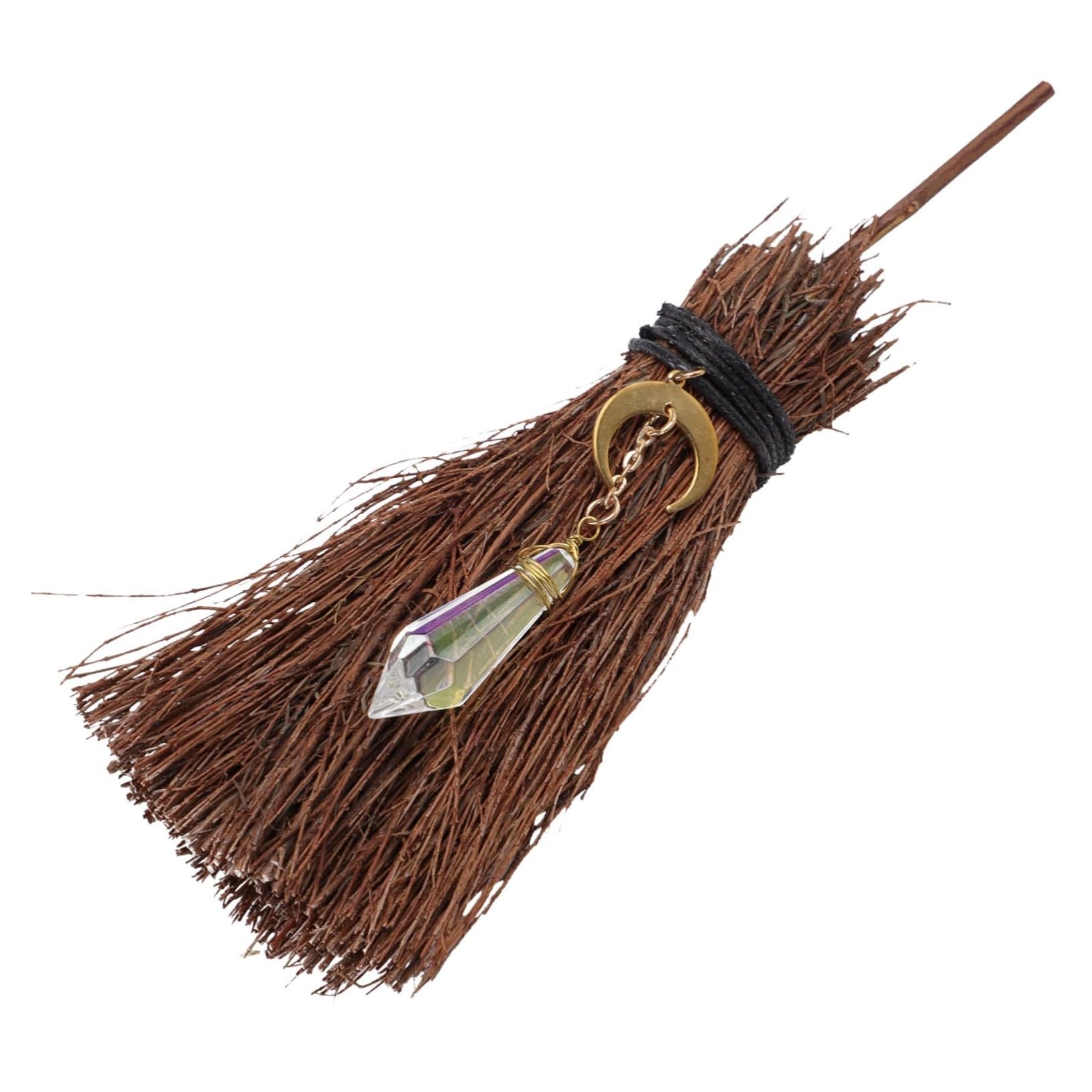 RORPOIR Broomstick Pendant Halloween Decorations for Party Broom Adornment Crystal Branch Decor