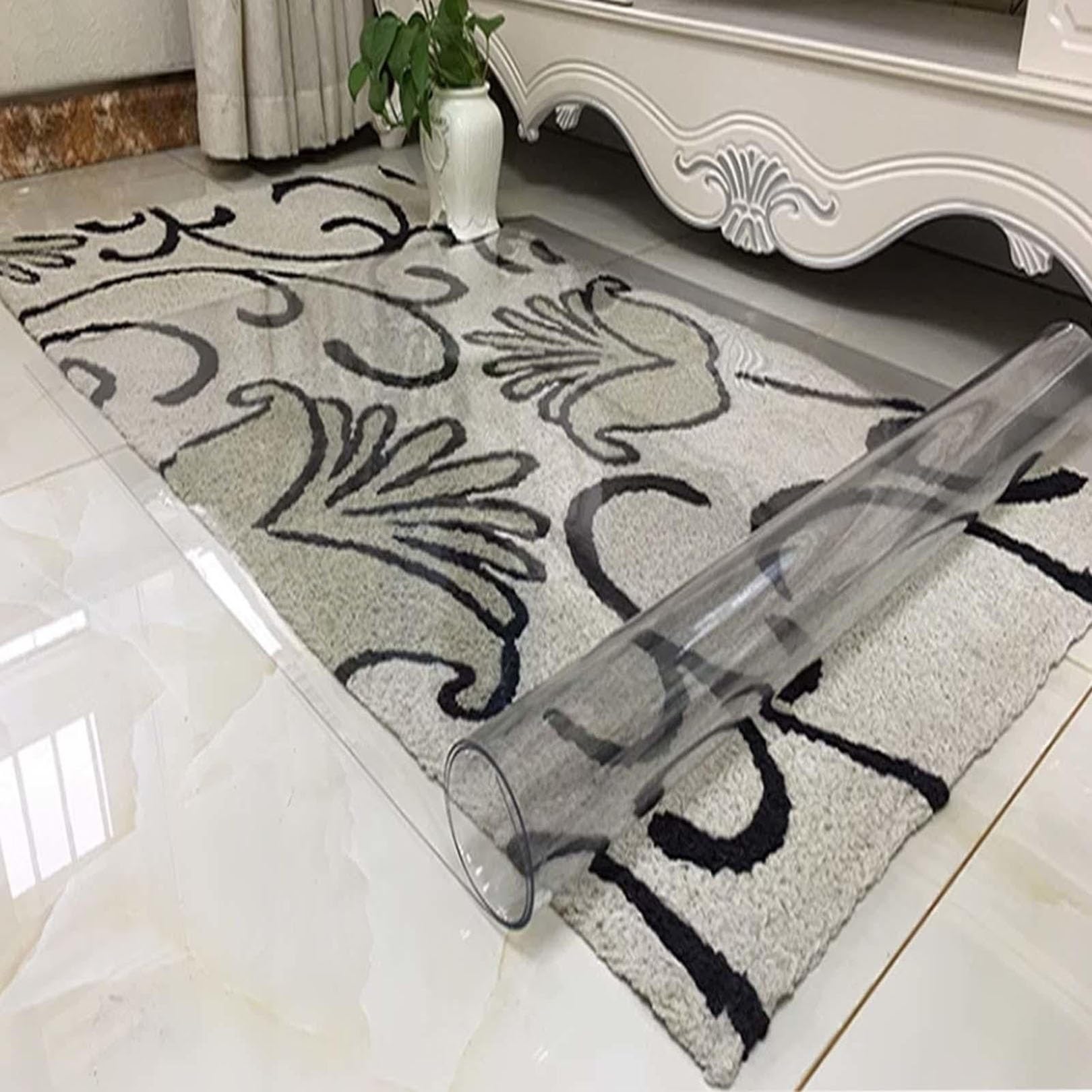Tapis De Chaise De Bureau Transparent 140x200cm - PVC 1,5mm, Antidérapant, Protège Sols Durs, Facile à Nettoyer