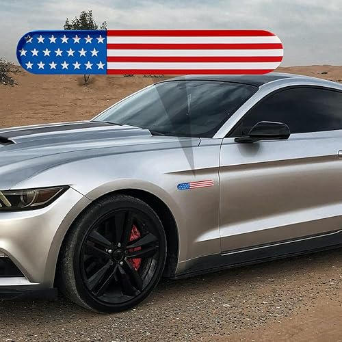 Miniatura 2 de iayokocc 2 insignias de metal con la bandera estadounidense, calcomanía de automóvil para camión, accesorio para parachoques de automóvil,