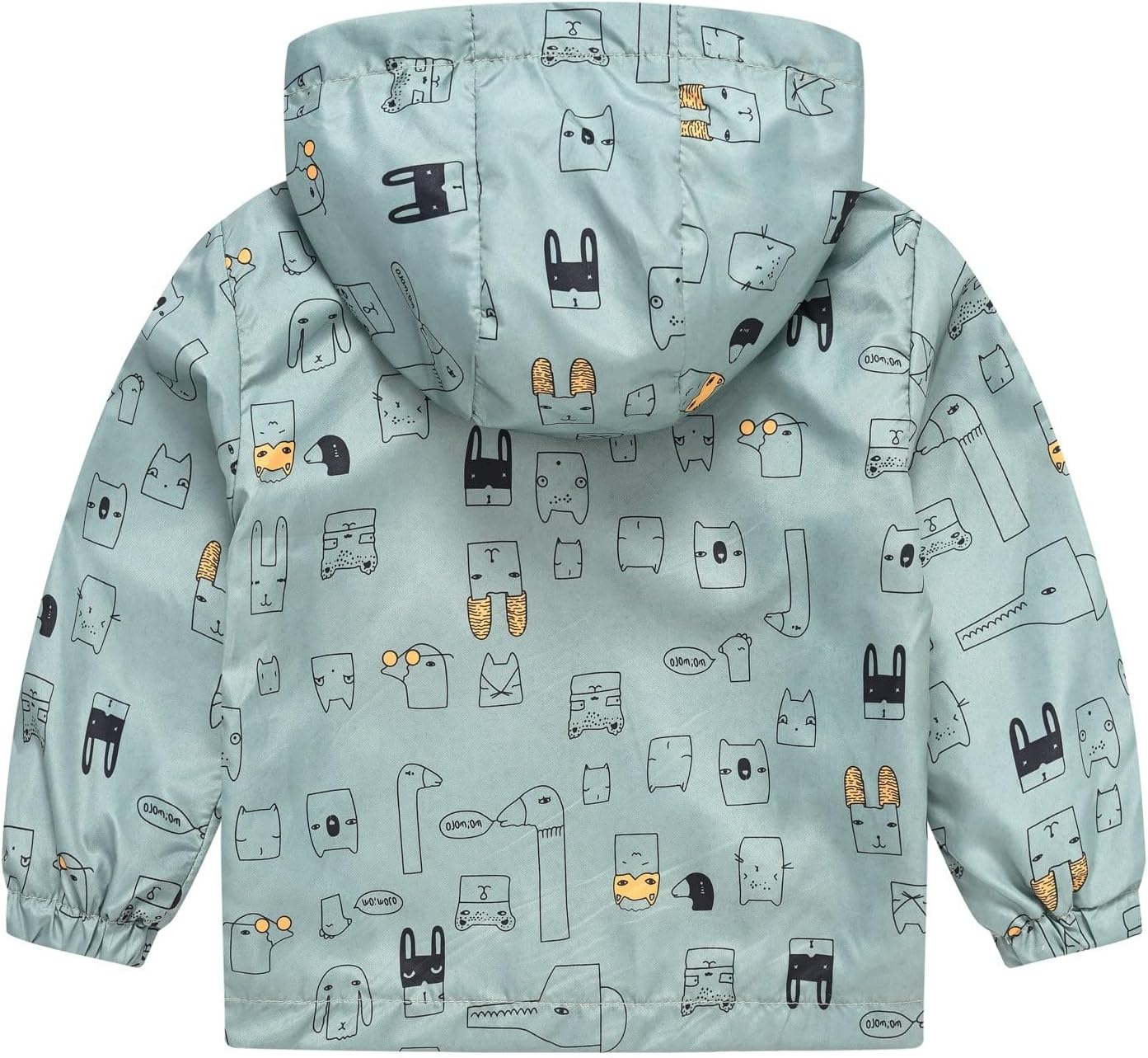 Toddler Boys Girls Windbreaker Lightweight Trench Hooded Jacket Waterproof Cartoon Print Hoodie Coat Zip Up Rain Jacket