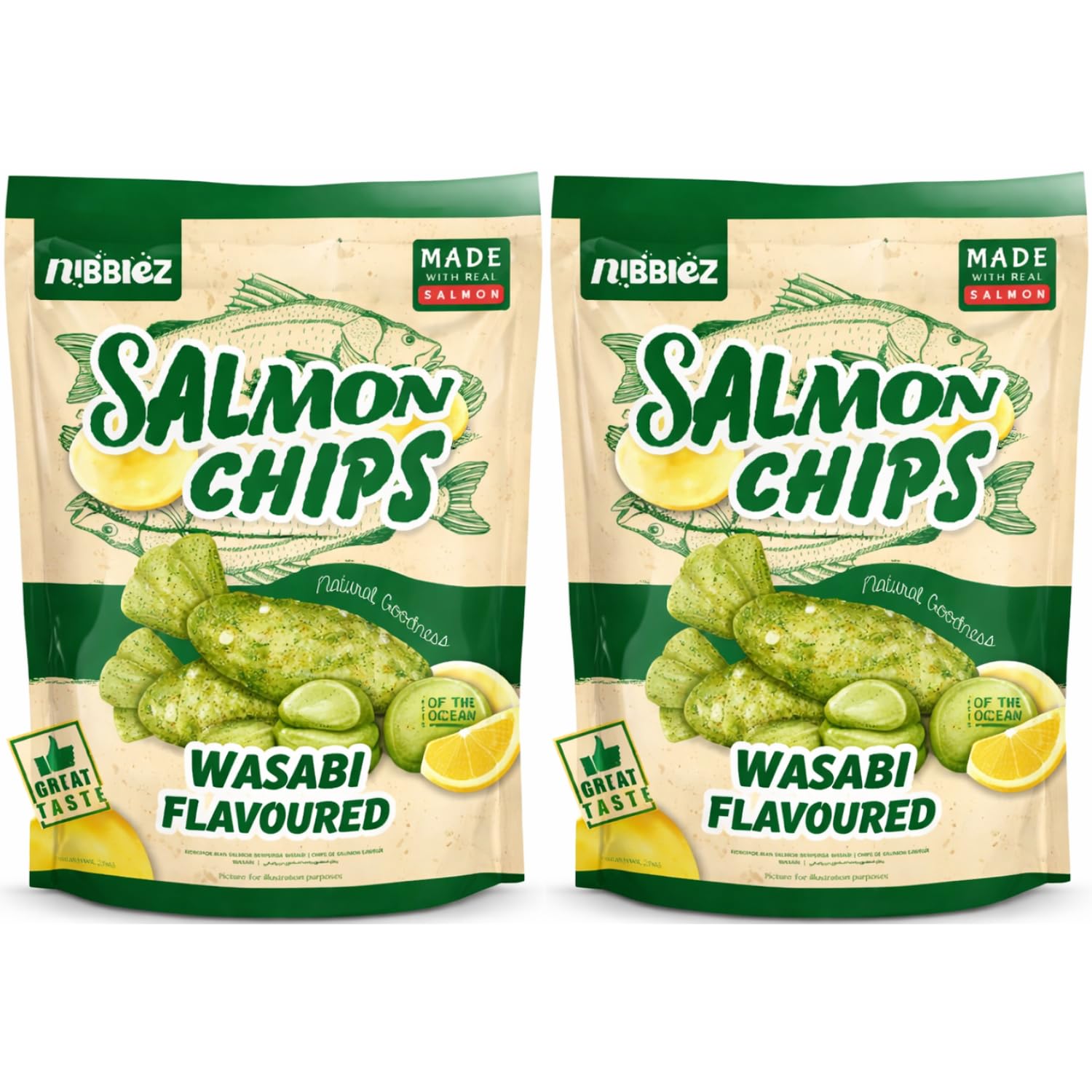 Salmon Chips – Wasabi Flavoured 50g Each (Pack Of 2) By COUGAR – Crispy Snack, Made with Real Salmon, Light & Crunchy Seafood Chips with Bold Wasabi Taste, Perfect for Snacking, Travel, Parties, Office Breaks, Movie Nights & Sharing, Premium Flavour Experience – (Imported-Malaysia)-image-48