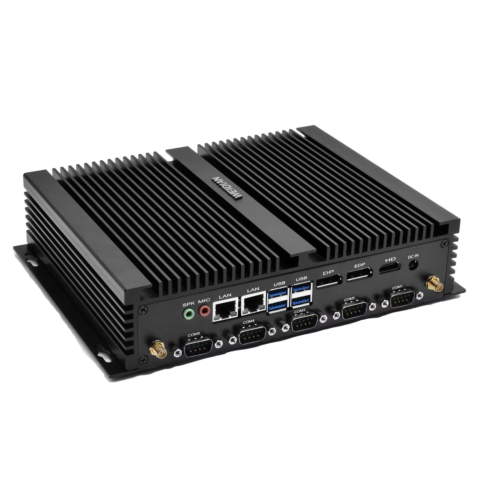 WEIDIAN Industrie Mini PC, Lüfterloser PC Core i5-8250U, Fanless Computer, HD, DP, EDP 4K Triple Display, Industrial Computer 8USB, 6RS232 COM, LPT, WiFi, BT, Win 11 (16GB DDR4 RAM 512GB SSD)