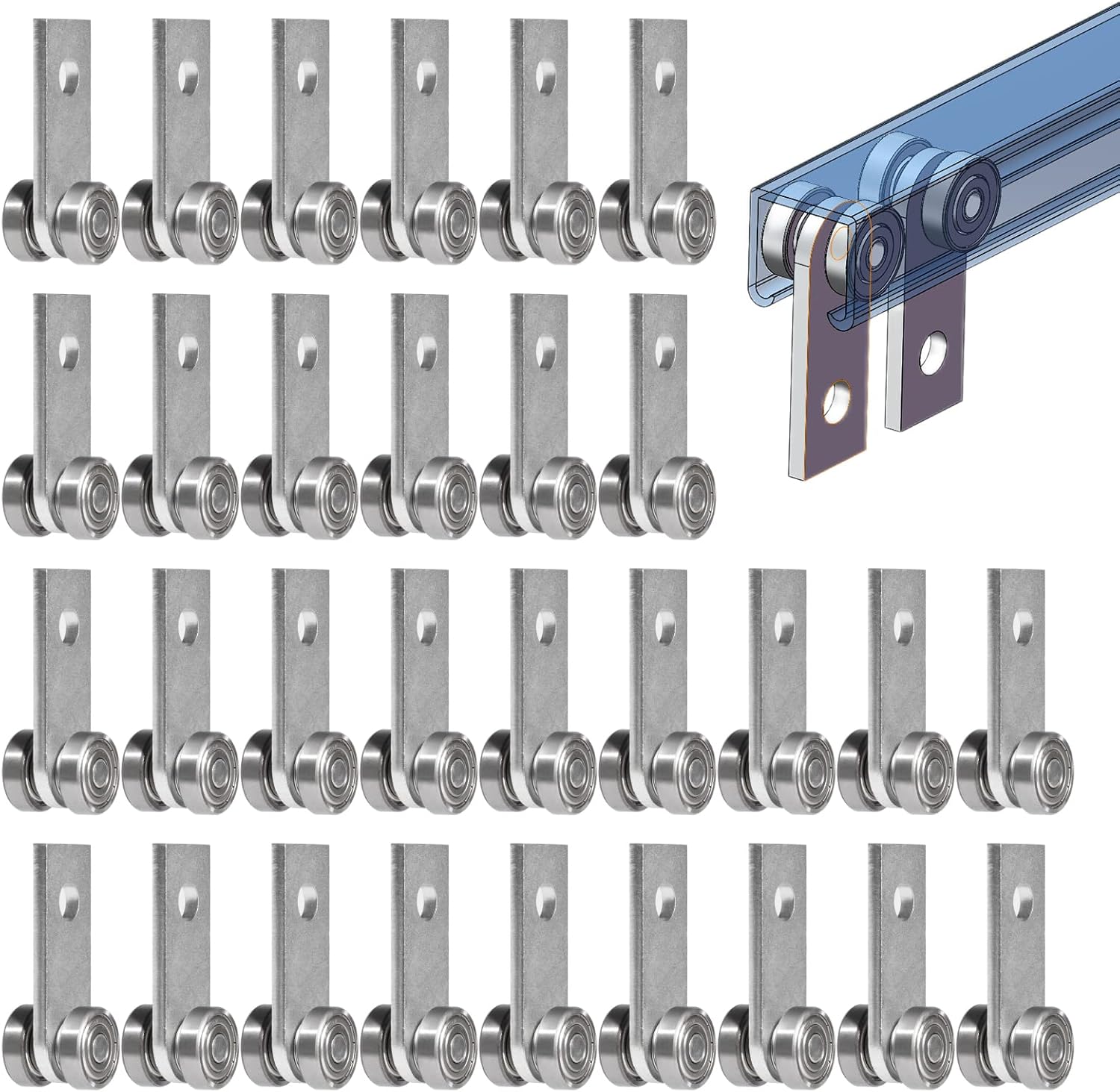 2 Wheel Trolley Assembly Rollers Two Bearing Trolley Assembly for 1-5/8" Wide and All 1-5/8" or Taller Strut Channel 10 pcs…