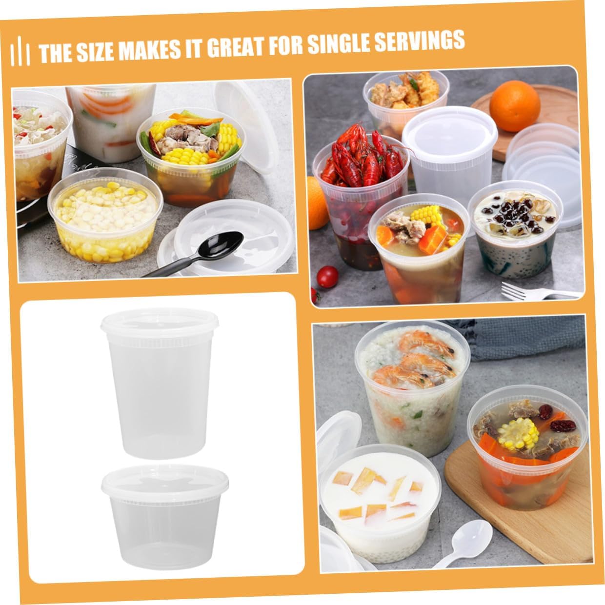 50pcs Disposable Soup Containers with Lids, 16oz 32oz Takeout Bowls for Hot Soup, Porridge, and Beverage Packaging, High and Low Temperature Resistant Food-grade Cups for Catering