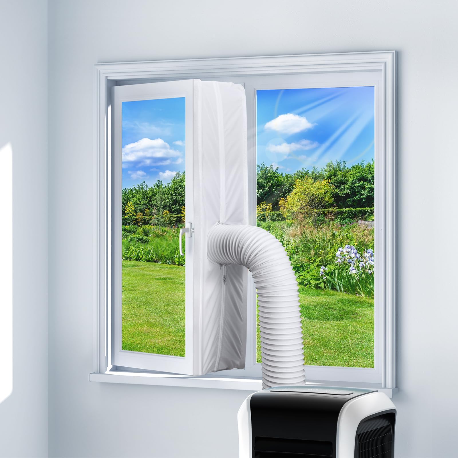 Yelschwa 4M Window Seal For Mobile Air Conditioning & Exhaust Dryer, Window Feed-Through Without Drilling, Sealing For Exhaust Hose, Suitable For Tilting, Sliding And Roof Windows (4M)