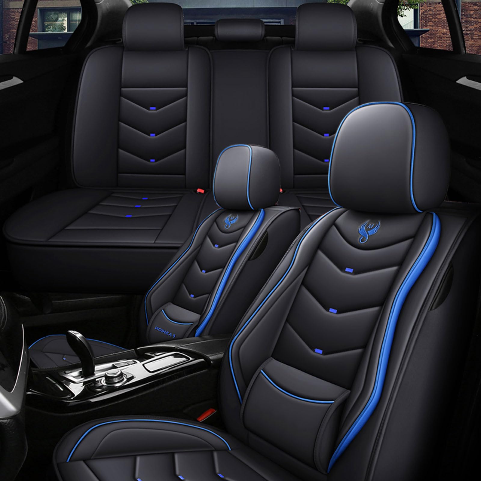 WeArkoTac 5 Seat Covers for Infiniti Q50 2014-2024 Leather Waterproof Breathable Car Seat Covers, Interior Accessories Seat Cover Cushion Airbag