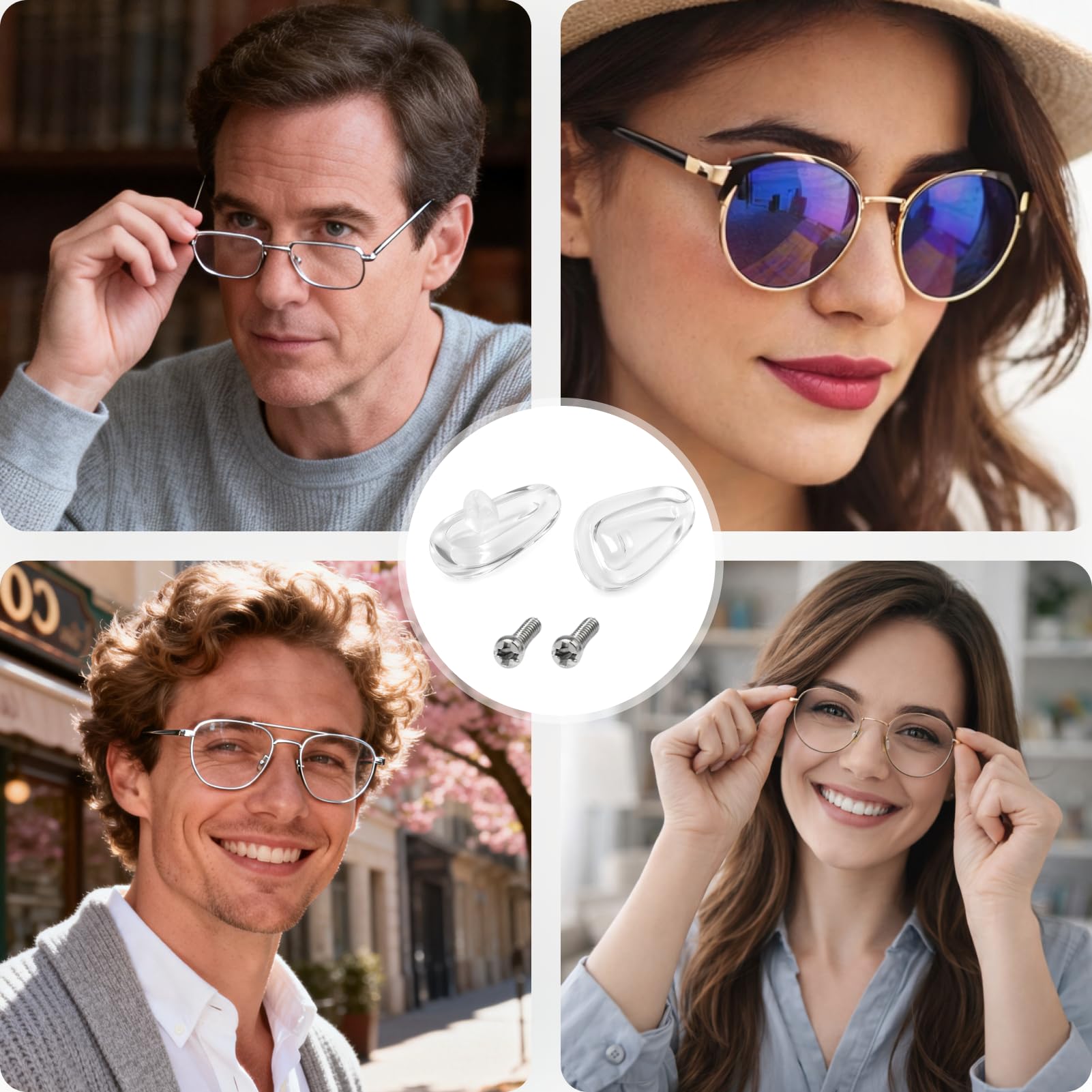 40 Almohadillas Nariz Gafas Silicona, Plaquetas Nasales Antideslizantes Transparentes, Accesorios Gafas Cómodos, Protección Nariz Suave Monturas Ópticas Solares — view 6