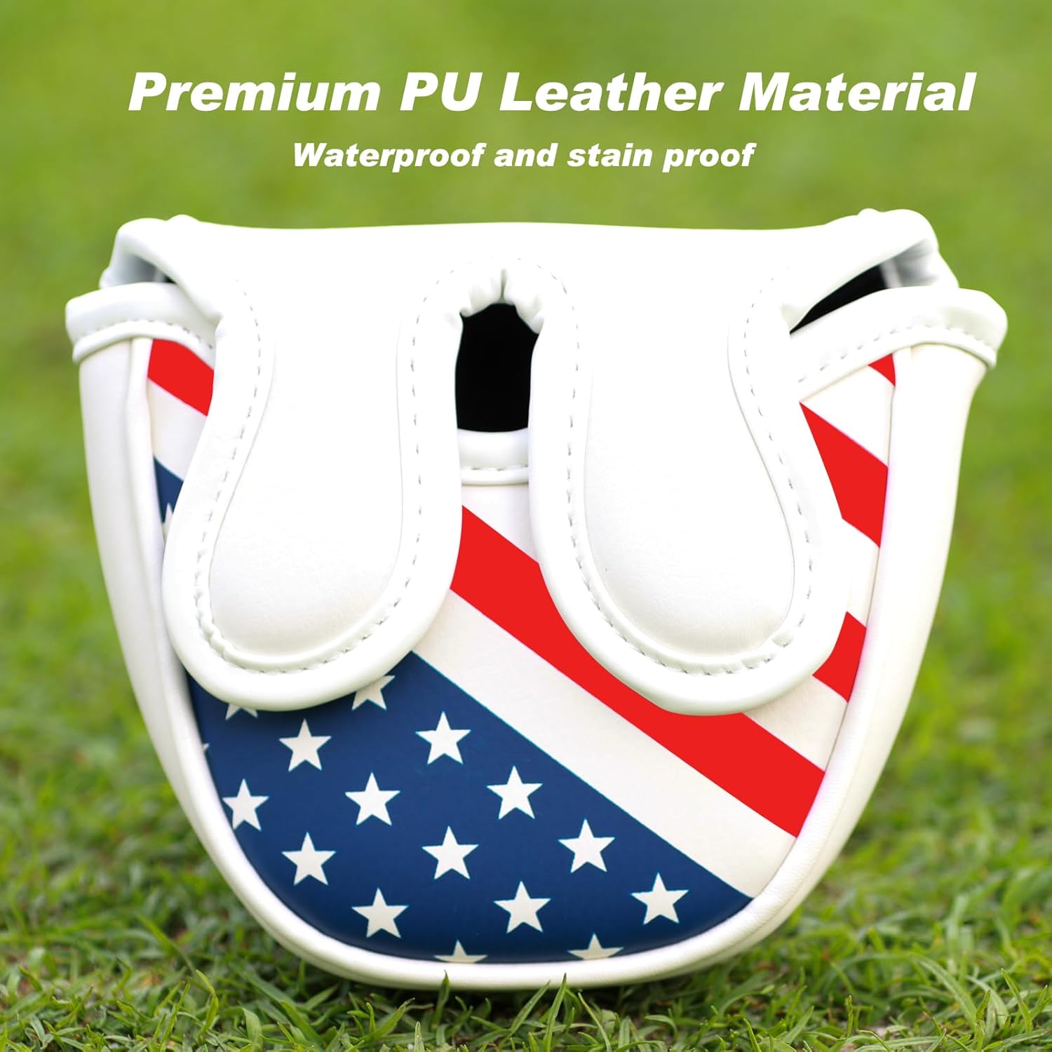 Golf Club Head Covers,4pcs or 1pc USA Golf Head Covers for Woods and Driver Fairway Hybrid - PU Leather Mallet Blade Putter for Men Women Golf Enthusiast - Image 6