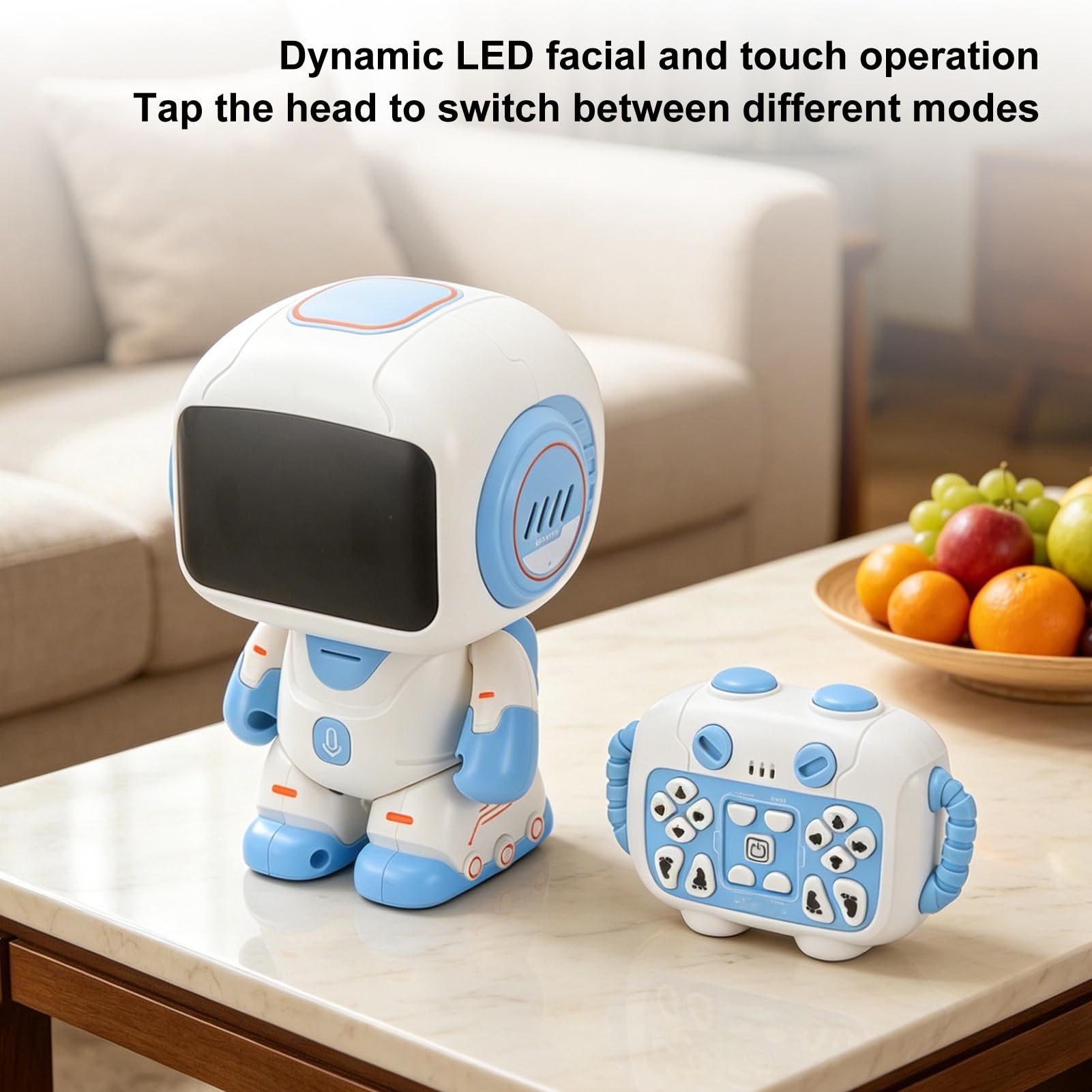 Asixxsix Robot Giocattolo per Bambini, Robot Intelligente Interattivo Programmabile con Ruote e Gambe Ambulanti, Intelligenti RC con Conversazione, Ballo