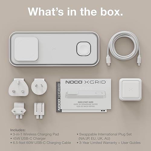 Miniatura 7 de NOCO XGrid XDP3 almohadilla de carga inalámbrica 3 en 1 - Estación de carga para iPhone, Apple Watch y AirPods - Compatible con MagSafe, certificado